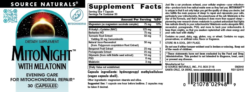 Foto 6 pulgar | Suplemento Source Naturals Mitonight con Melatonina 30 Cápsulas - Venta Internacional