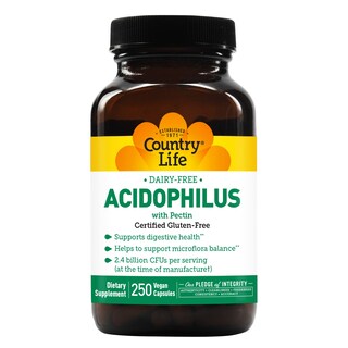 Foto 1 | Suplemento Probiótico Country Life Acidophilus 2.4b Cfus 250 Cápsulas - Venta Internacional.