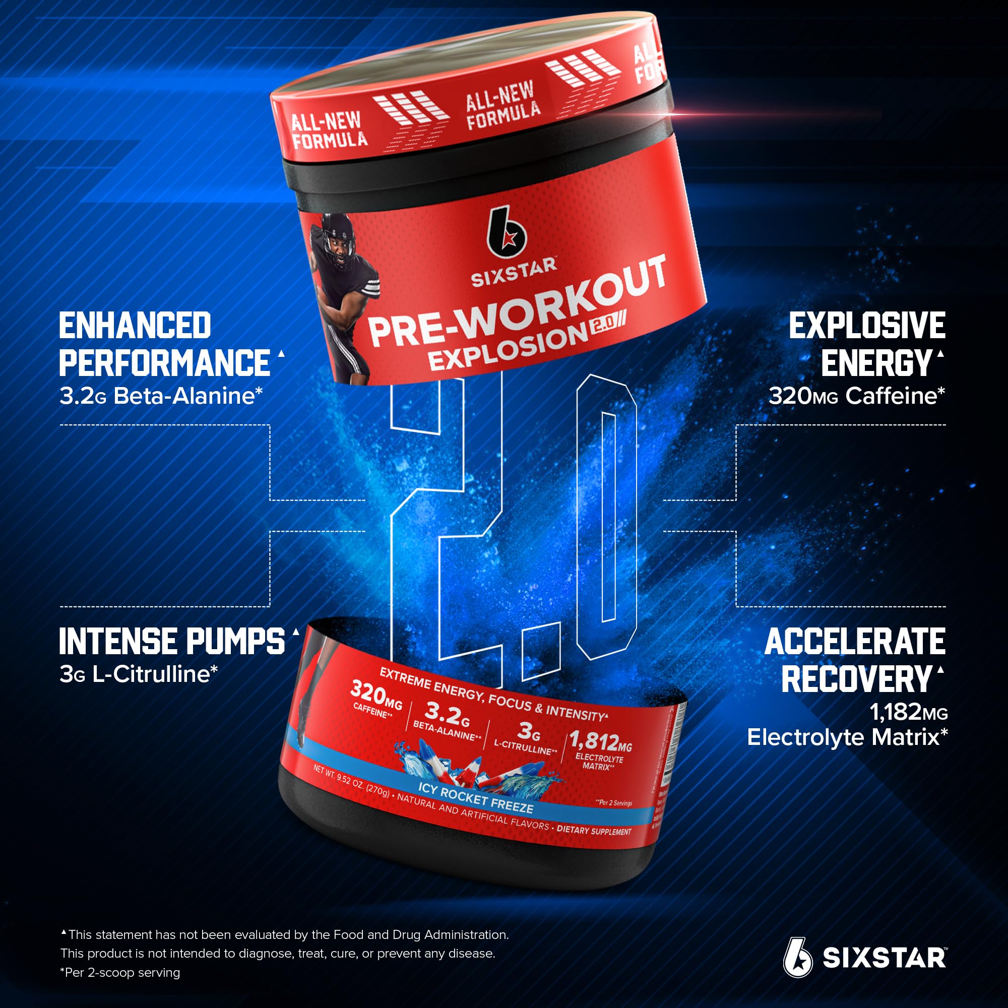 Foto 3 pulgar | Pre Entrenamiento Six Star Preworkout Explosion 30 Servicios - Venta Internacional