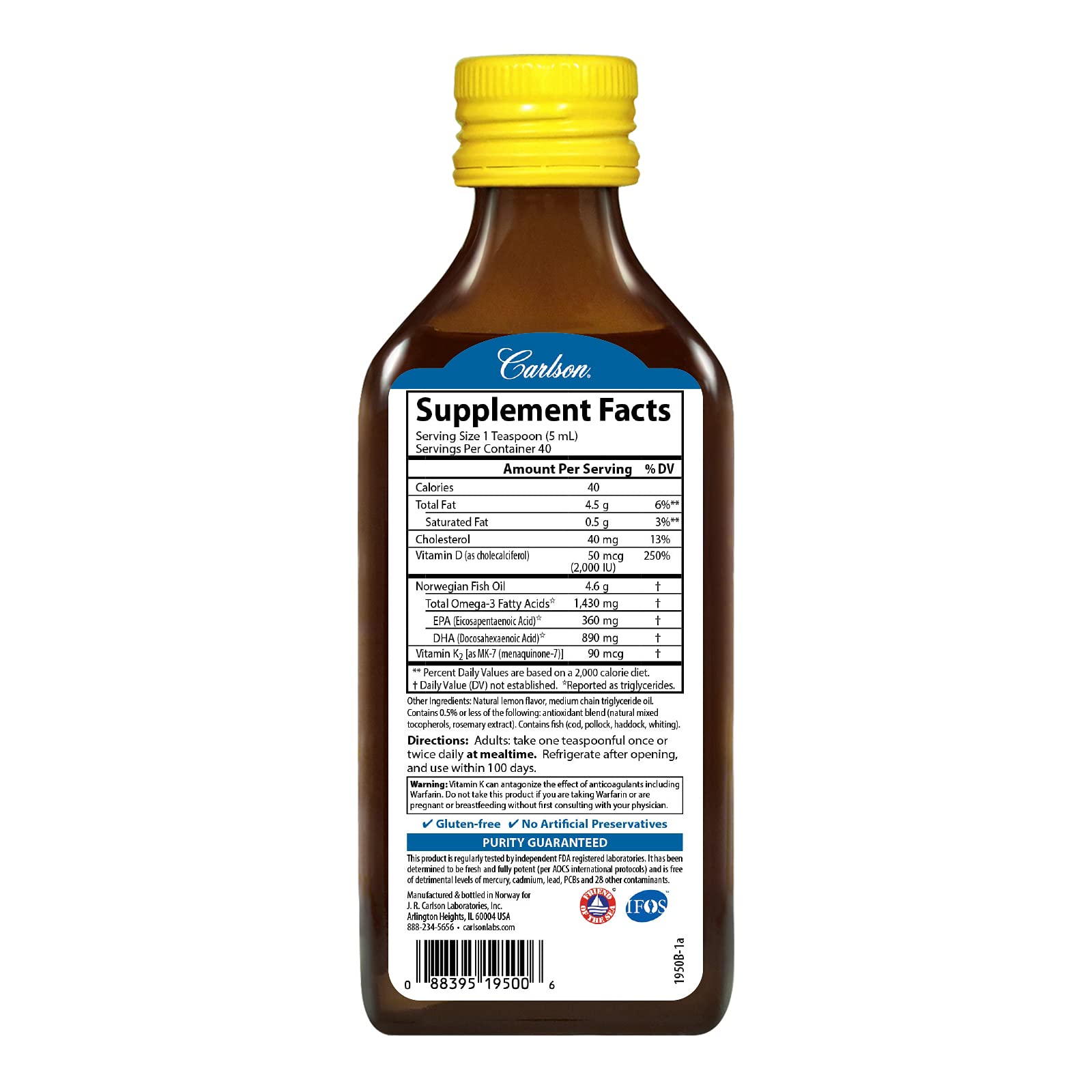 Foto 3 pulgar | Suplemento Alimenticio Carlson Omega-3 + D & K 200 ml - Venta Internacional