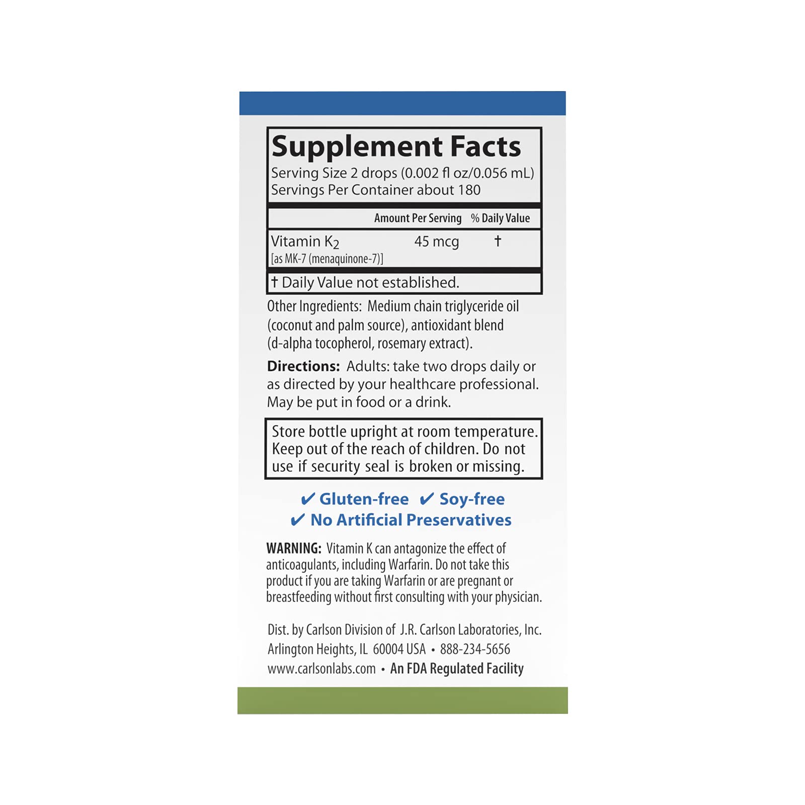Foto 4 pulgar | Suplemento Alimenticio Carlson Vitamina K 10.16 ml -  Venta Internacional