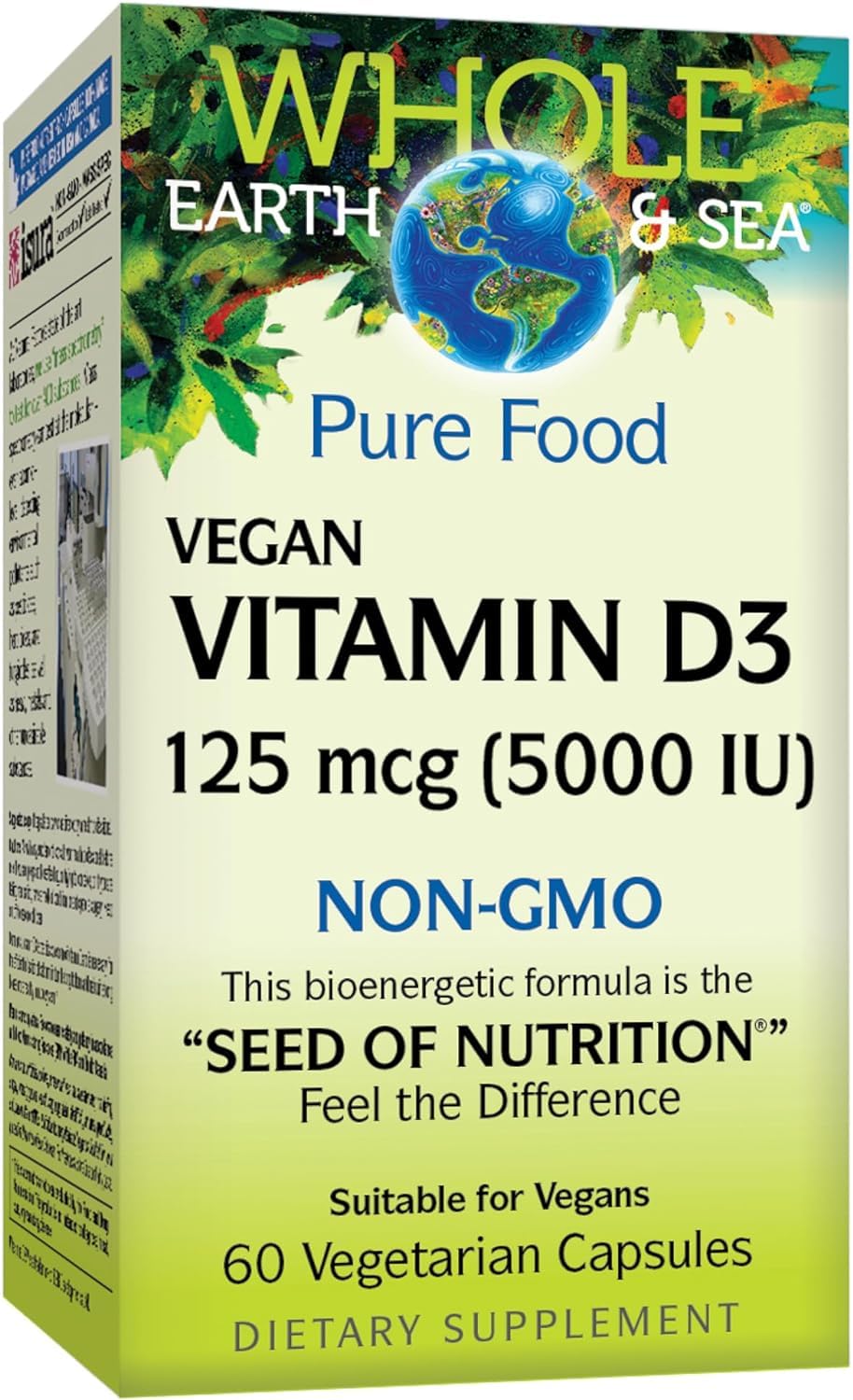 Foto 2 pulgar | Vitamina D3 Natural Factors Whole Earth & Sea 60 Cápsulas - Venta Internacional