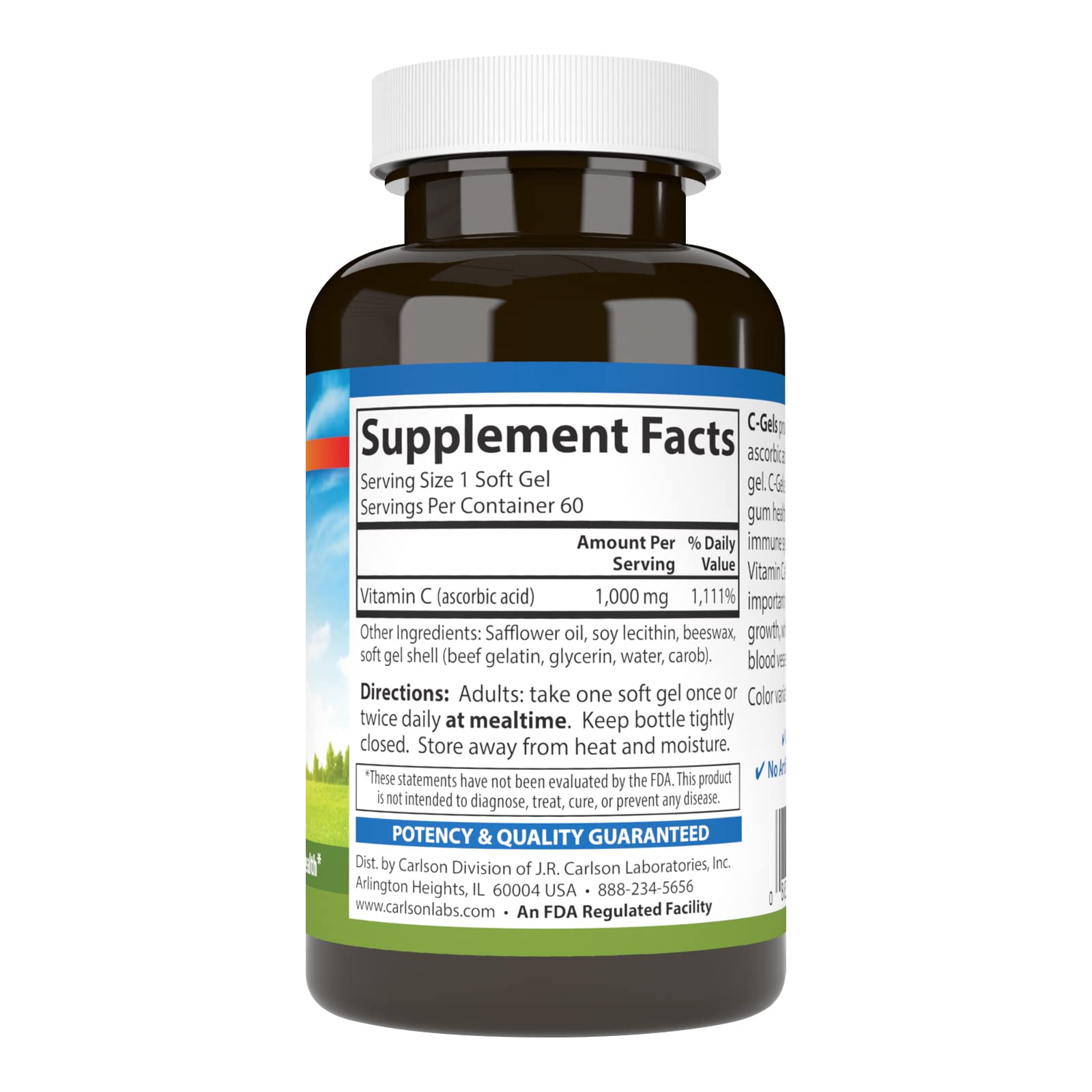 Foto 4 pulgar | Suplemento Alimenticio Carlson C-Gel de Vitamina C 1000 mg 60 Cápsula - Venta Internacional
