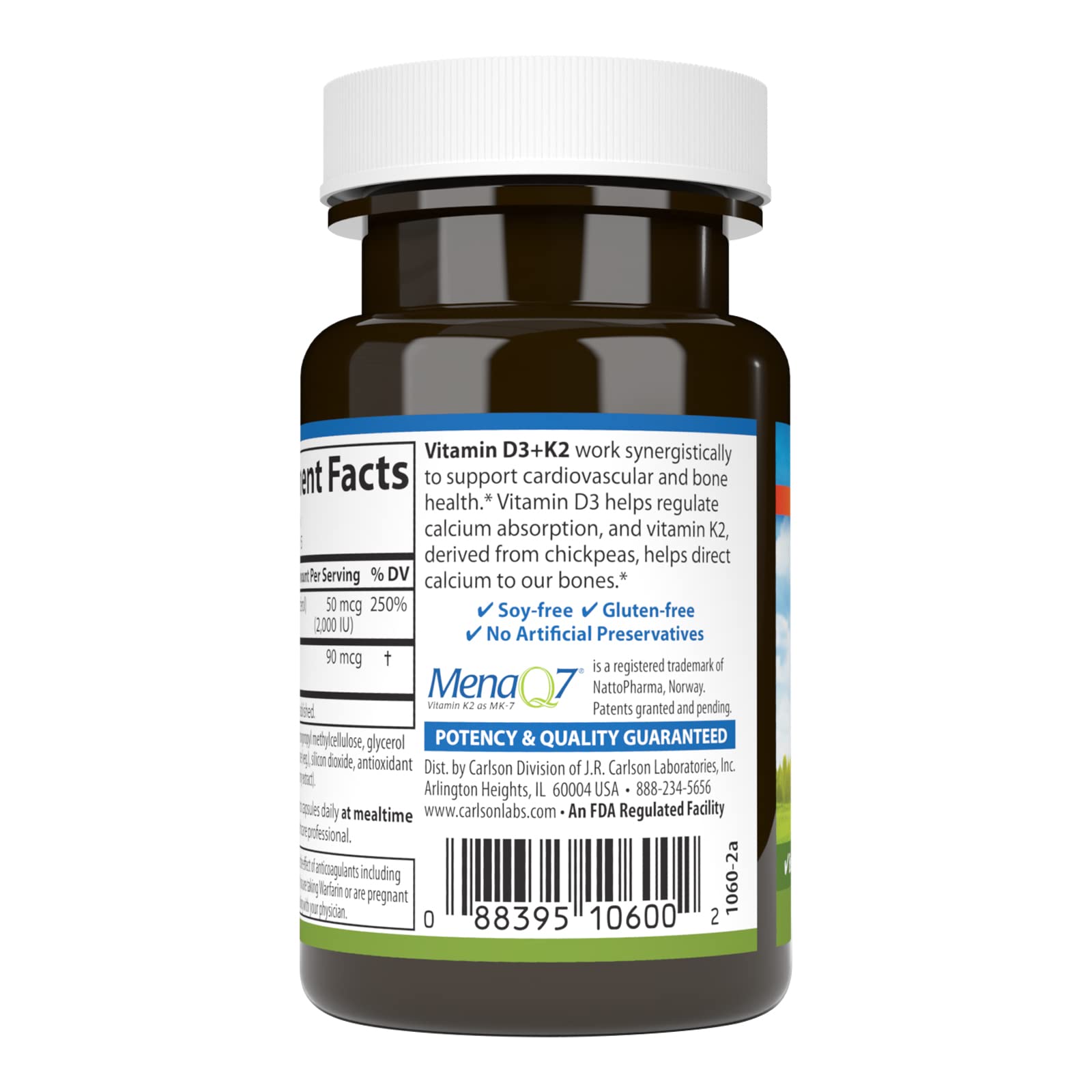 Foto 4 pulgar | Suplemento Alimenticio  Carlson Vitamina D3 + K2 5