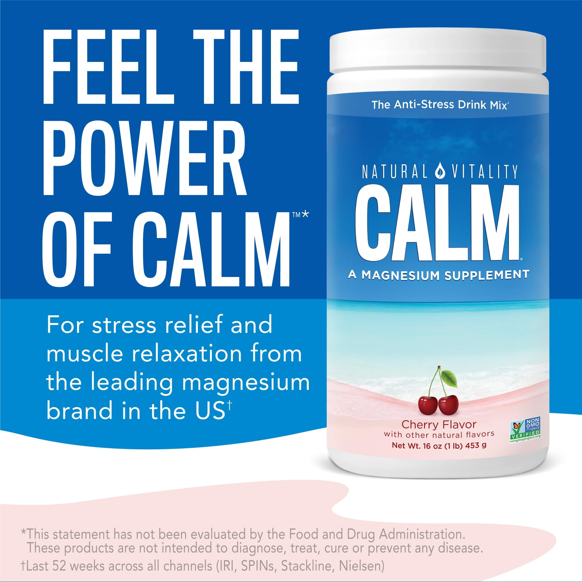 Foto 3 pulgar | Suplemento de Magnesio Natural Vitality Calm Cherry 226 g- Venta Internacional