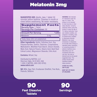 Foto 5 | Suplemento Alimenticio Natrol Melatonin 3 Mg Fresa 90 Tabletas - Venta Internacional