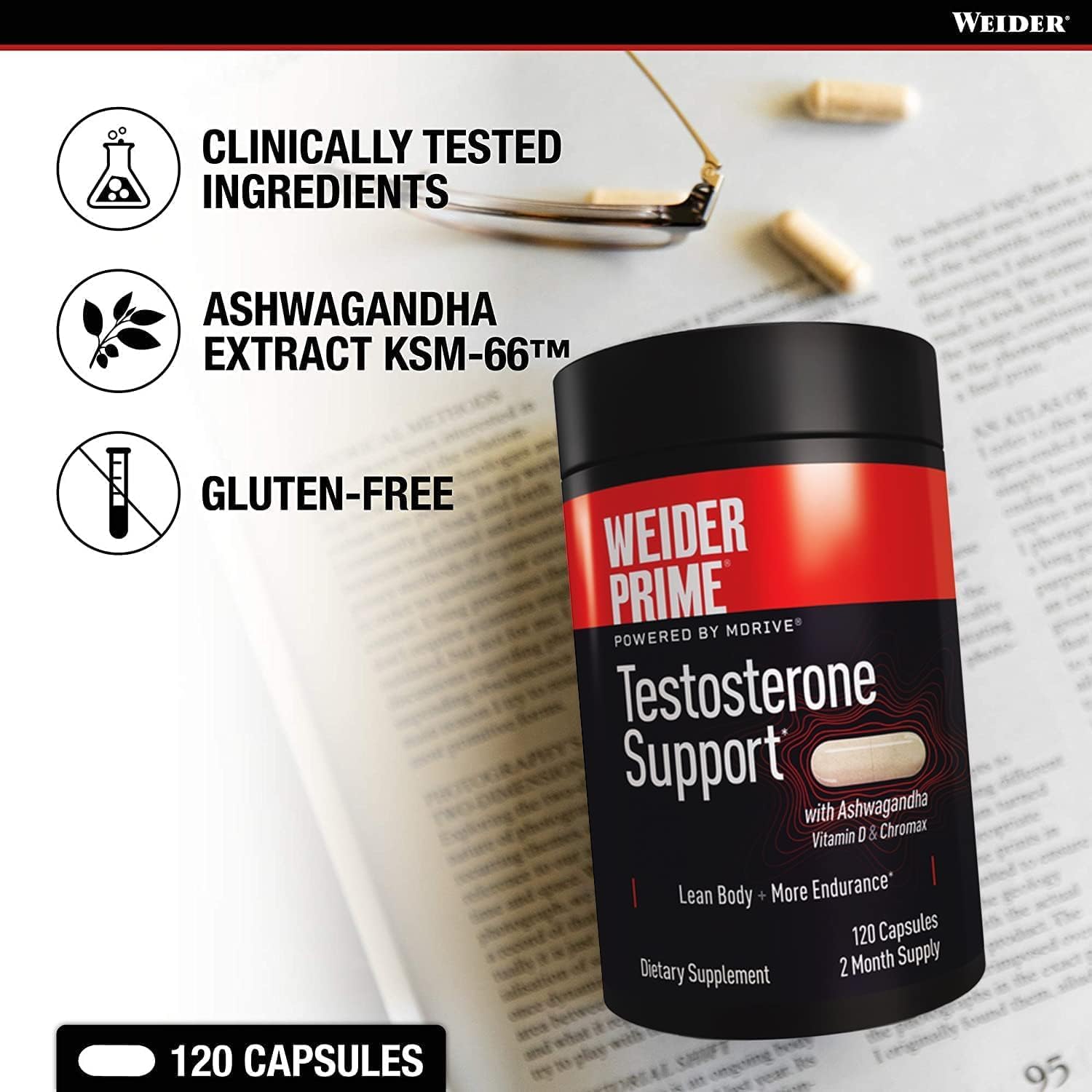 Foto 7 pulgar | Suplemento Weider Prime Testosterone Support 120 Cápsulas - Venta Internacional.