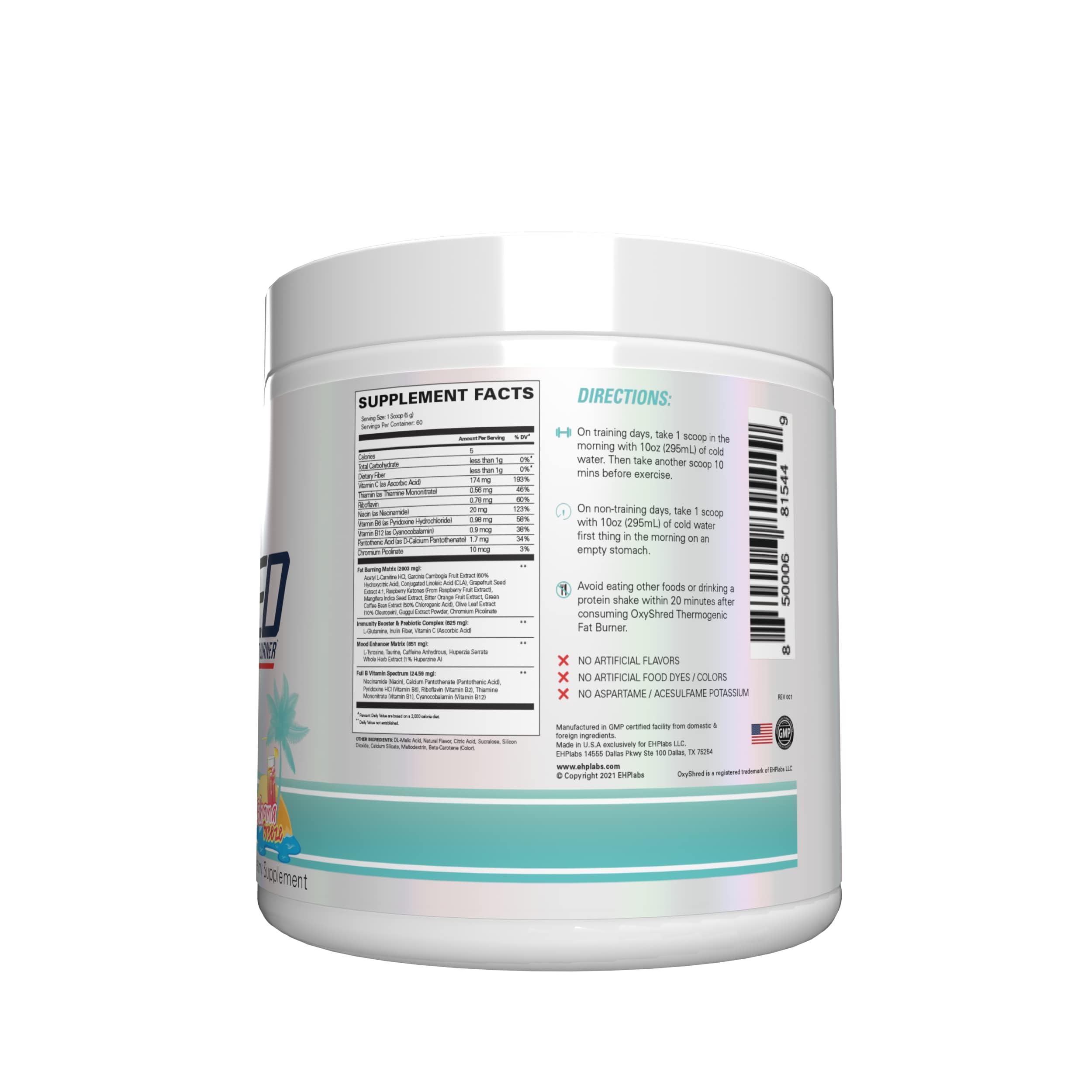Foto 8 pulgar | Polvo Para Antes Del Entrenamiento Ehp Labs Oxyshred Con L De Glutamina Y Carnitina - Venta Internacional.