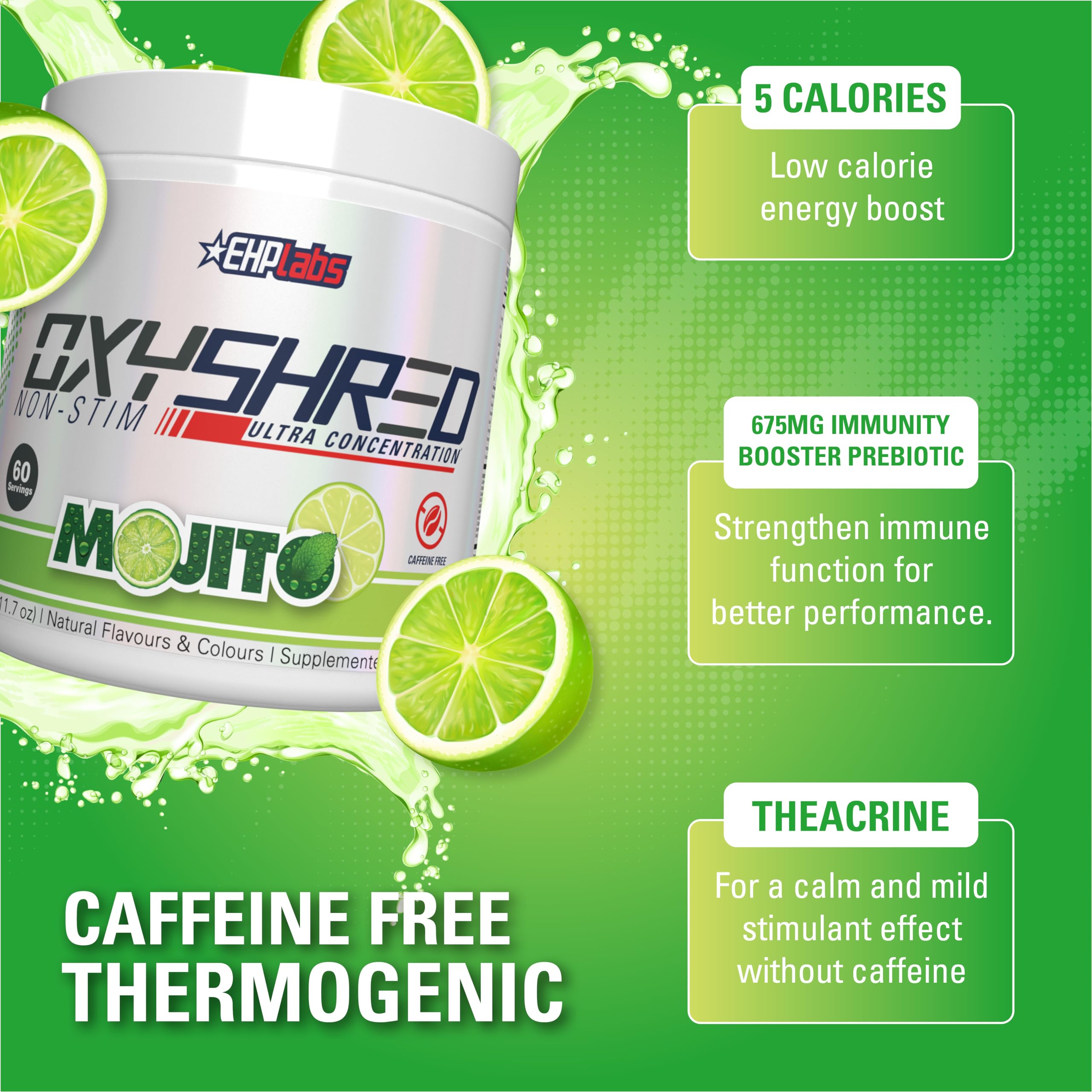 Foto 3 | Polvo Para Antes Del Entrenamiento Ehp Labs Oxyshred  No Estimulante  60 Porciones - Venta Internacional.