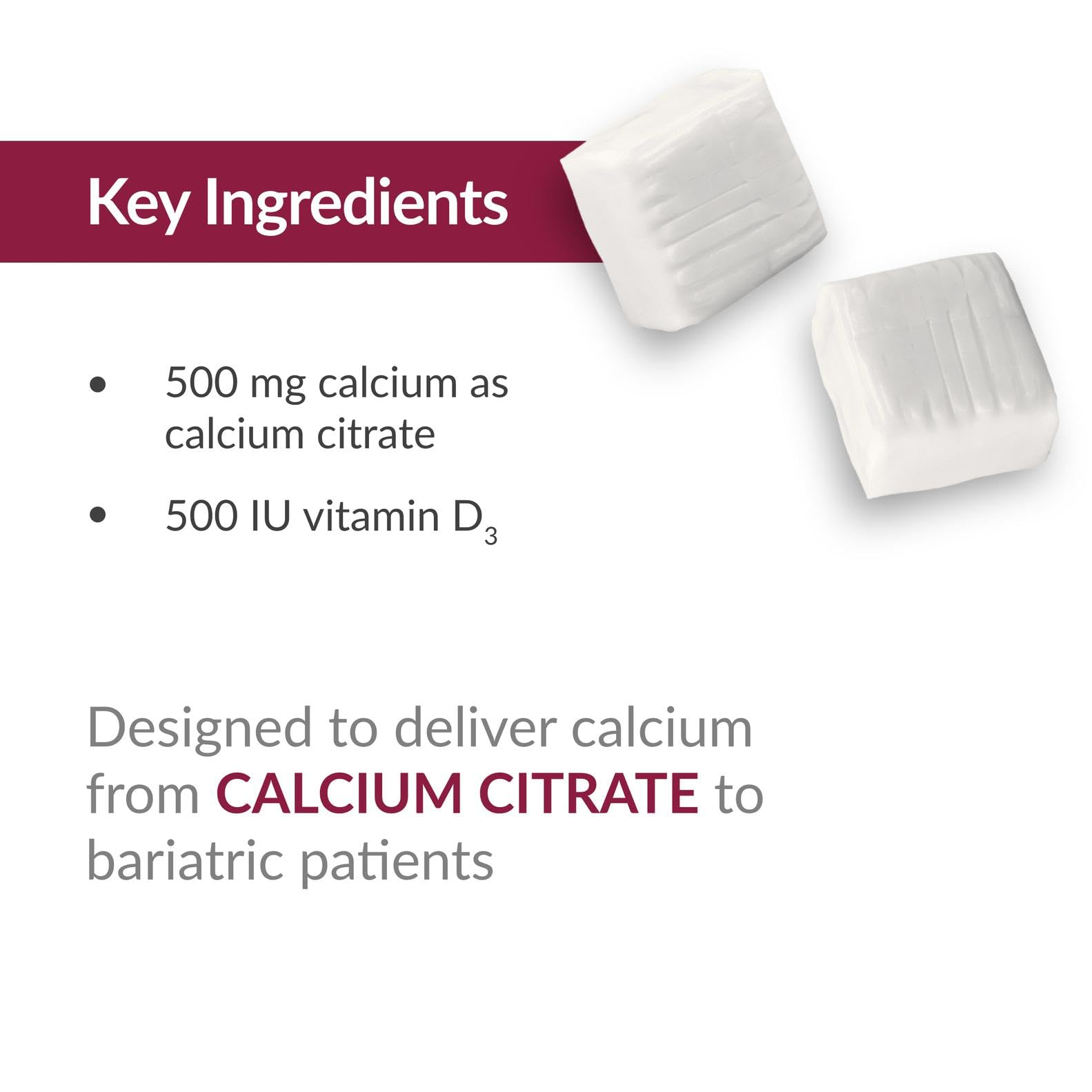 Foto 7 pulgar | Citrato de Calcio Chewy Bites Bariatric Advantage 500 Mg - Venta Internacional