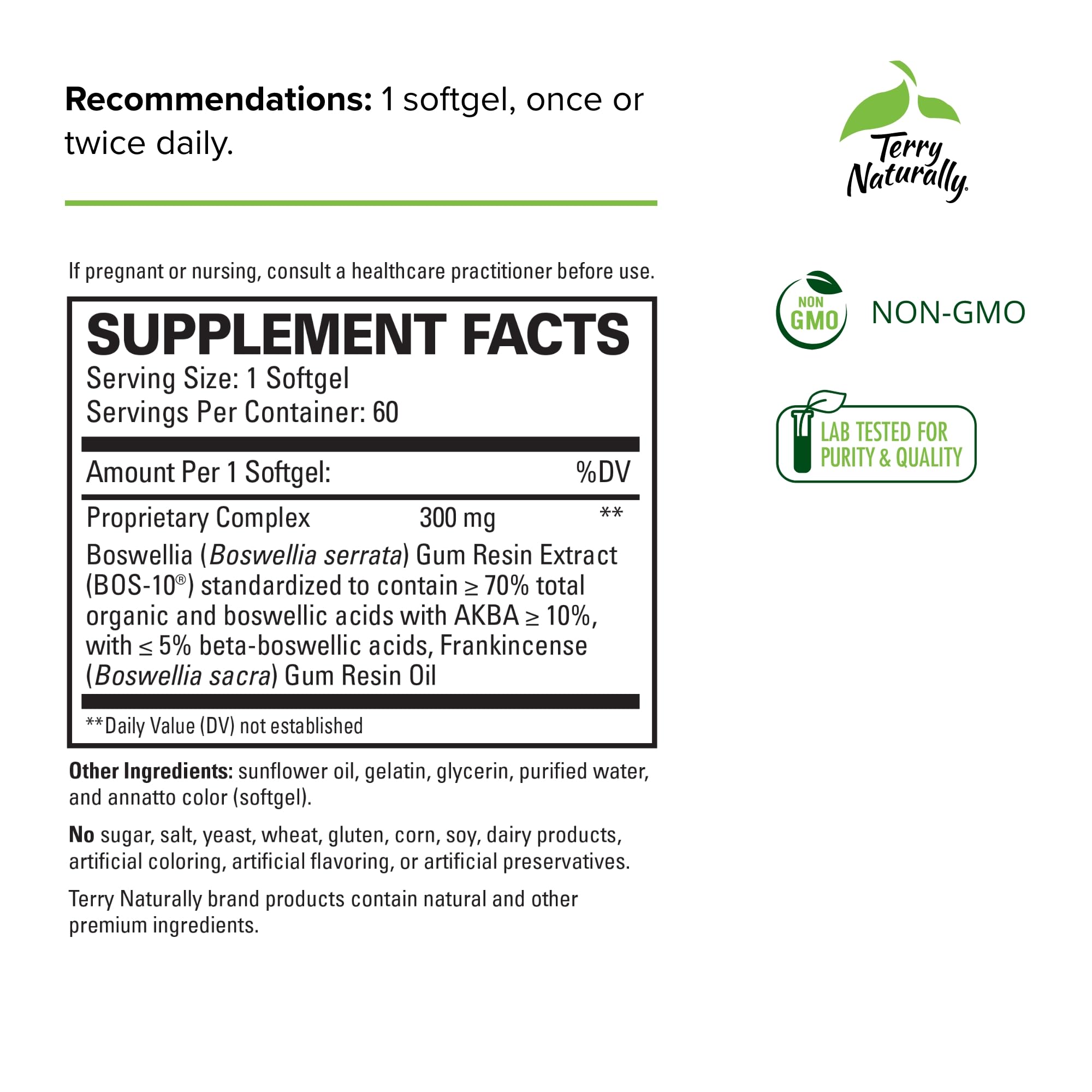Foto 3 pulgar | Suplemento de Aceite de Incienso Terry Naturally Boswellia Plus 60 Softgels - Venta Internacional