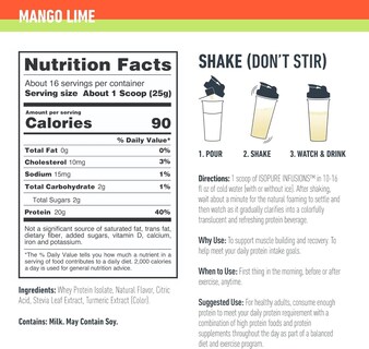 Foto 3 | Proteína en Polvo Isopure Clear Whey Isolate Mango y Lima 400 G - Venta Internacional