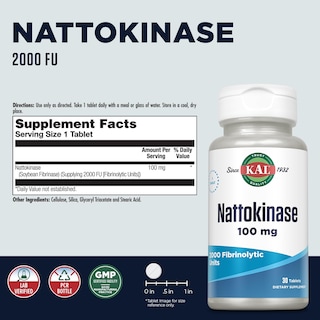 Foto 2 | Suplemento Kal Nattokinase 100 Mg 30 Capsulas - Venta Internacional