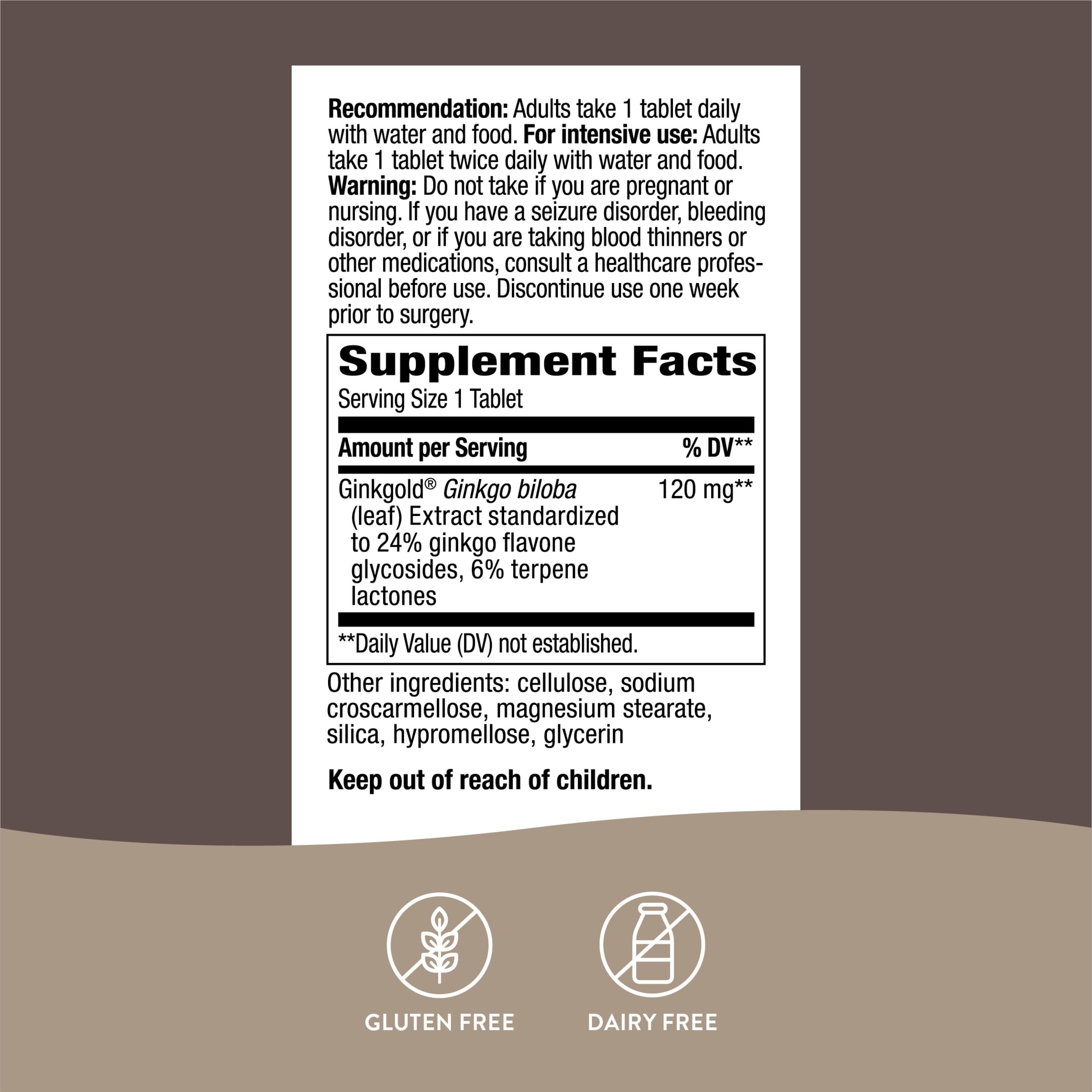 Foto 5 pulgar | Suplemento Aalimenticio Nature's Way Ginkgold Max Advanced 60 Capsulas - Venta Internacional