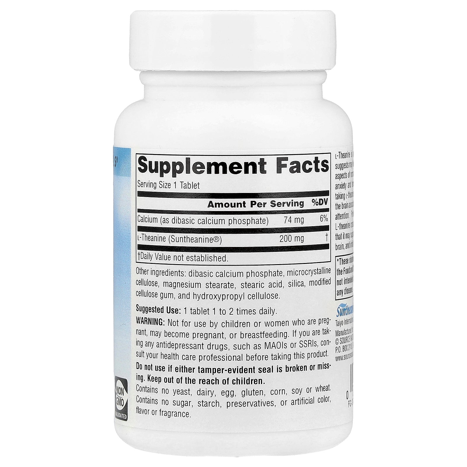 Foto 3 pulgar | Suplemento Source Naturals Serene Science L-teanina 60 Comprimidos - Venta Internacional.