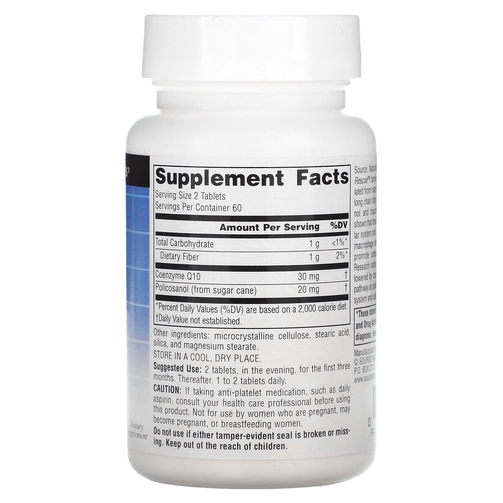 Foto 2 | Suplemento De Policosanol De Source Naturals Con Coenzima Q10 10 Mg - Venta Internacional.
