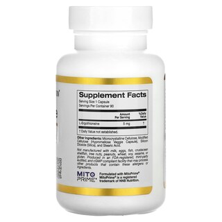 Foto 2 | Suplemento Aliemnticio California Gold Nutrition Ergotioneína 90 Cápsulas - Venta Internacional