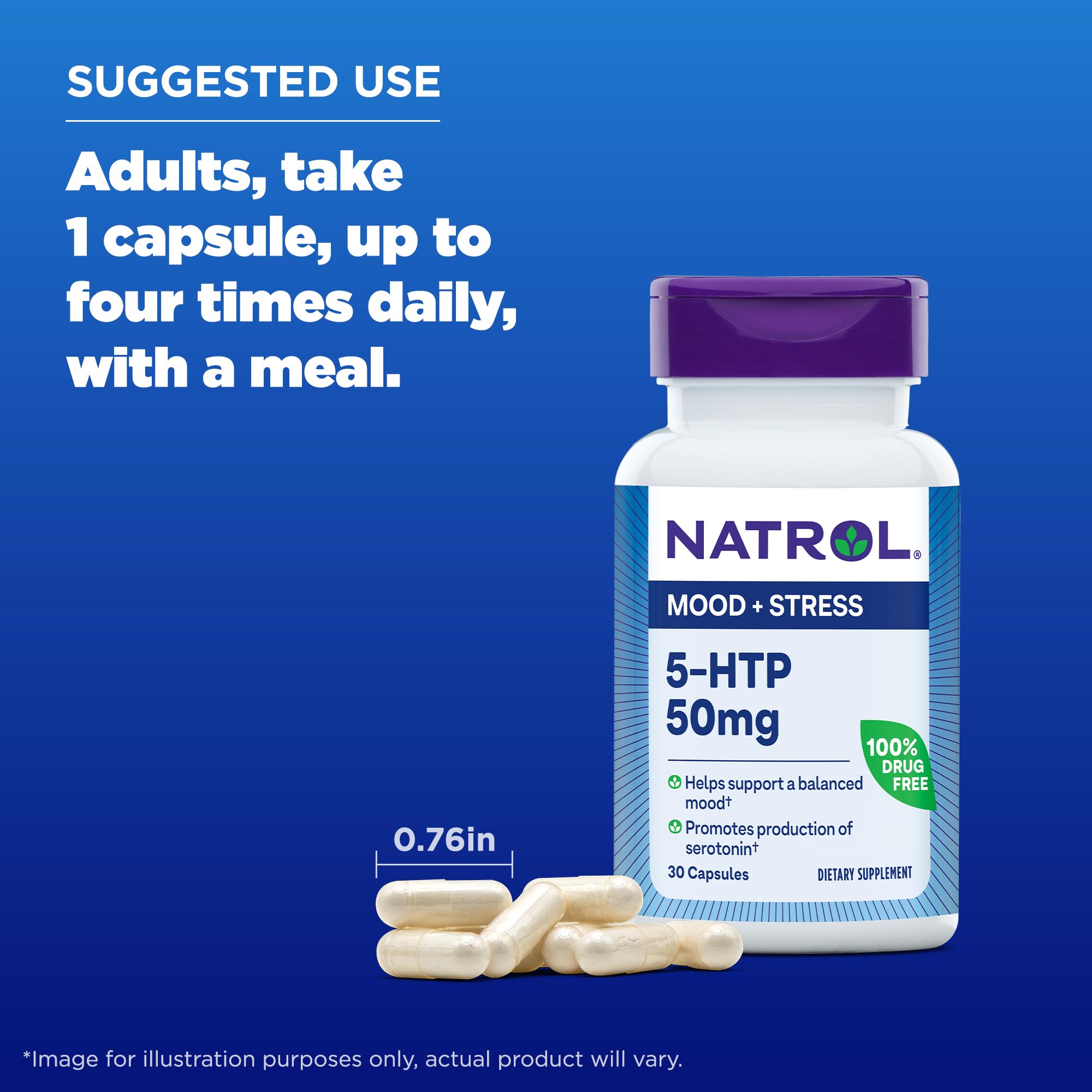Foto 7 pulgar | Suplemento Natrol Mood & Stress 5-htp 50 Mg 30 Cápsulas - Venta Internacional.