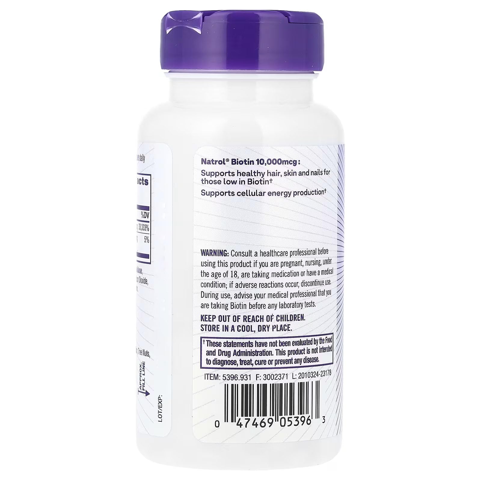 Foto 4 pulgar | Suplemento De Biotina Natrol  Tableta De 10000 Mcg  100 Unidades (paquete De 2) - Venta Internacional.