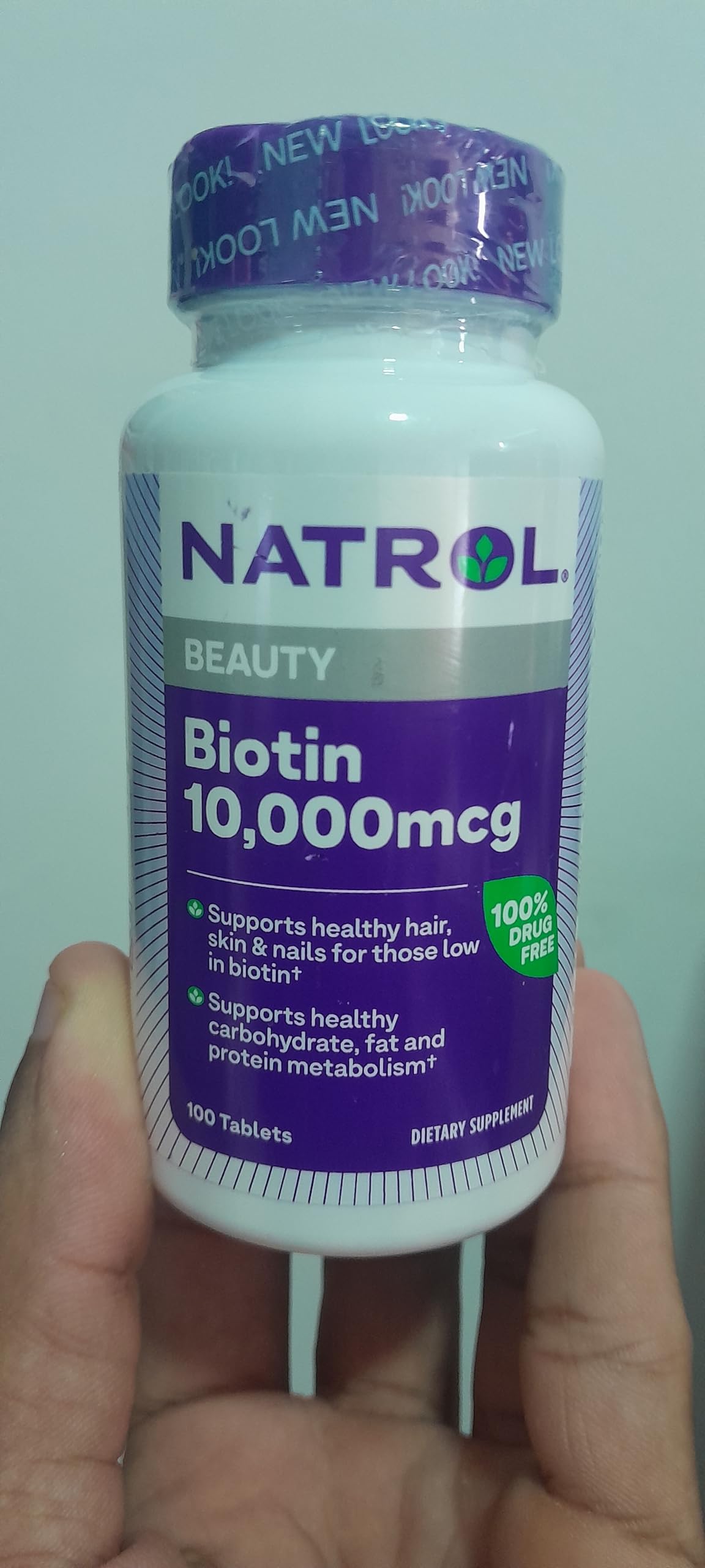 Foto 7 pulgar | Suplemento De Biotina Natrol  Tableta De 10000 Mcg  100 Unidades (paquete De 2) - Venta Internacional.
