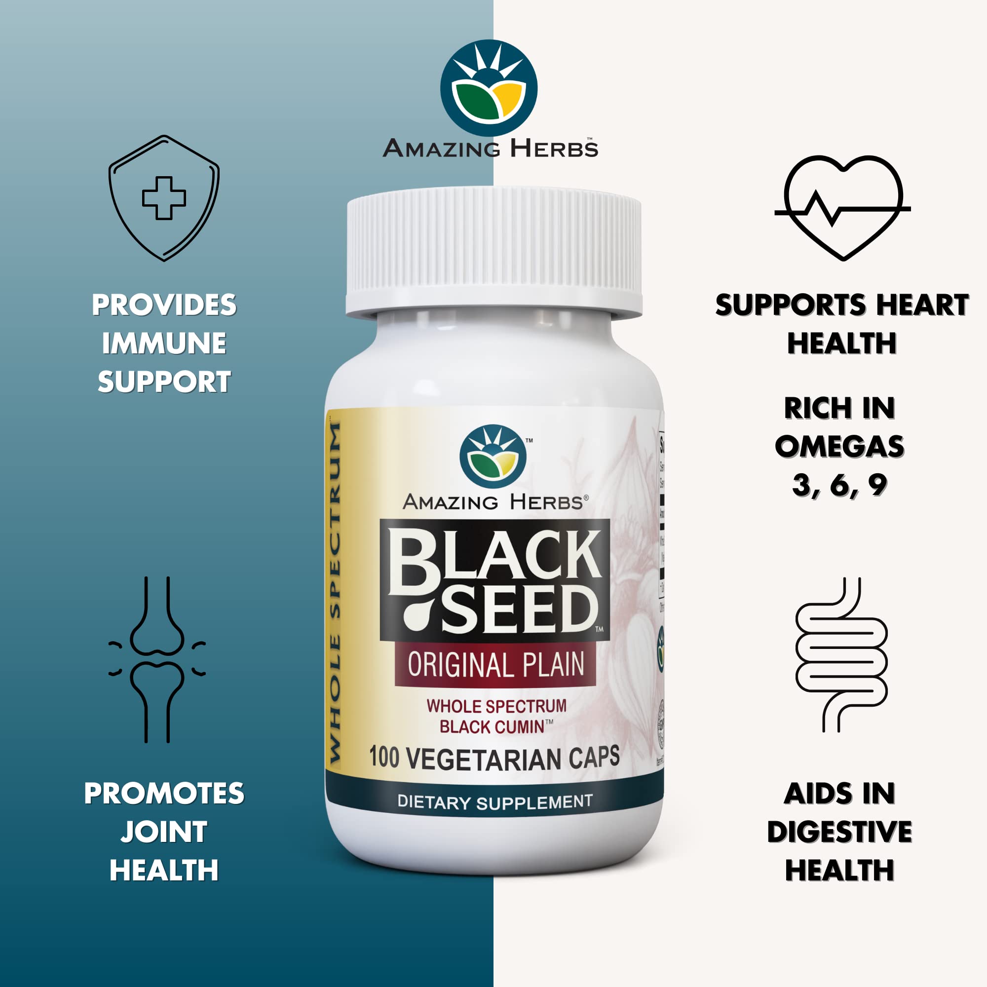 Foto 3 pulgar | Suplemento Alimenticio Amazing Herbs Whole Spectrum Black Seed 100 Cápsulas - Venta Internacional