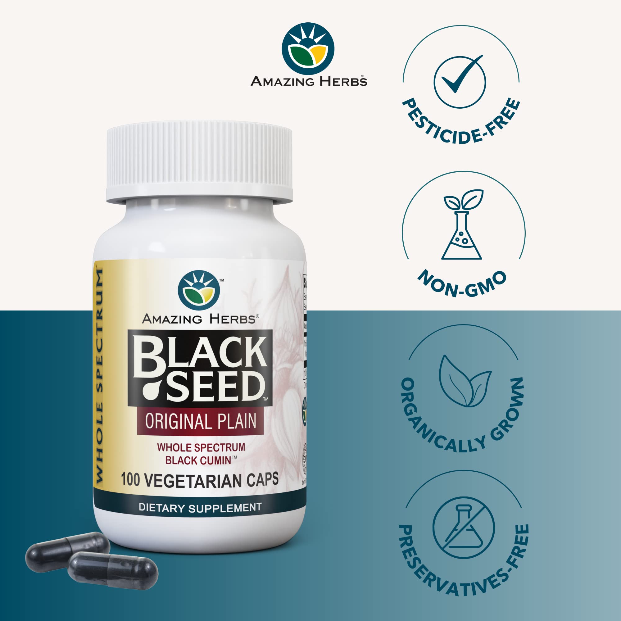 Foto 4 pulgar | Suplemento Alimenticio Amazing Herbs Whole Spectrum Black Seed 100 Cápsulas - Venta Internacional