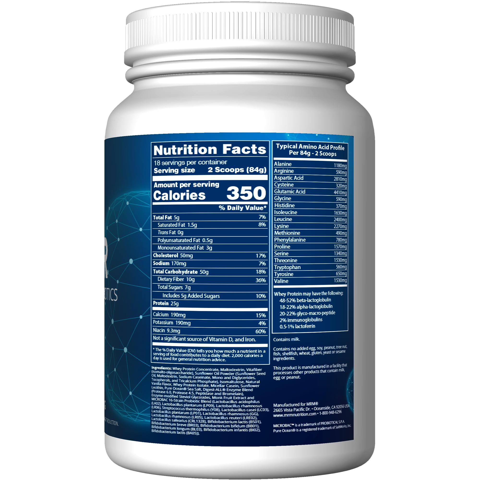 Foto 3 pulgar | Gainer Protein Mrm Nutrition Vainilla con Probióticos 25 gr - Venta Internacional