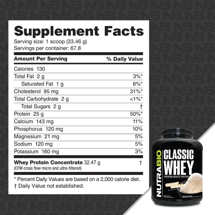 Foto 3 pulgar | Proteína en Polvo Nutrabio Classic Whey 2.27 kg  Vainilla - Venta Internacional