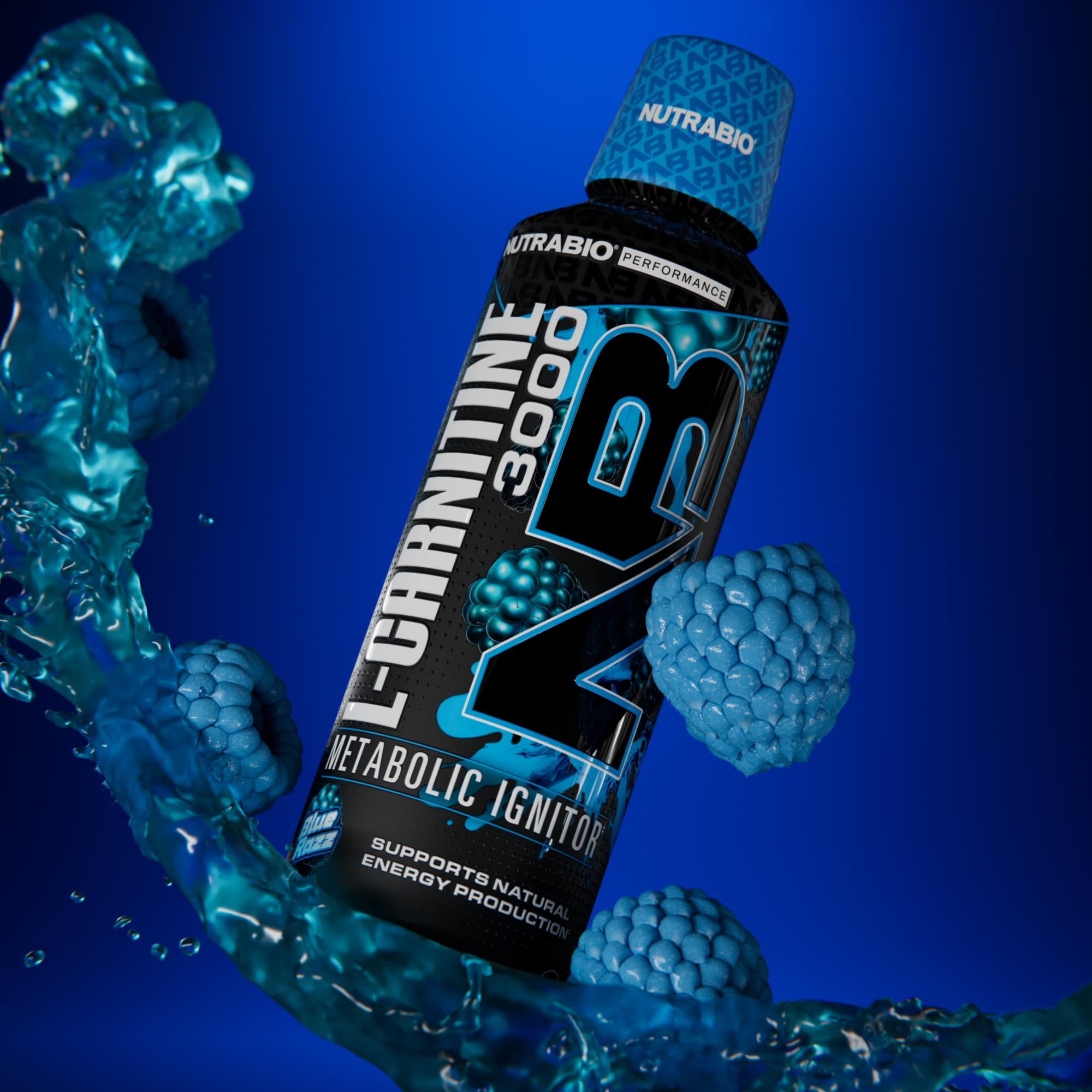 Foto 3 pulgar | L-Carnitina NutraBio Líquida 3000 Mg Blue Razz con Vitamina B-5 - Venta Internacional