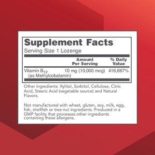 Foto 2 | Suplemento Metil B12 10,000 mcg de Vitamina B12 60 Pastillas - Venta Internacional