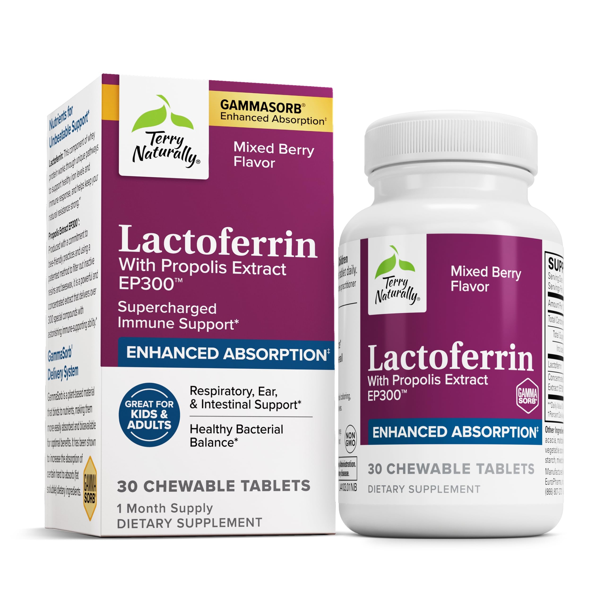 Foto 2 pulgar | Lactoferrin Terry Naturally 30 Tabletas-Venta Internacional