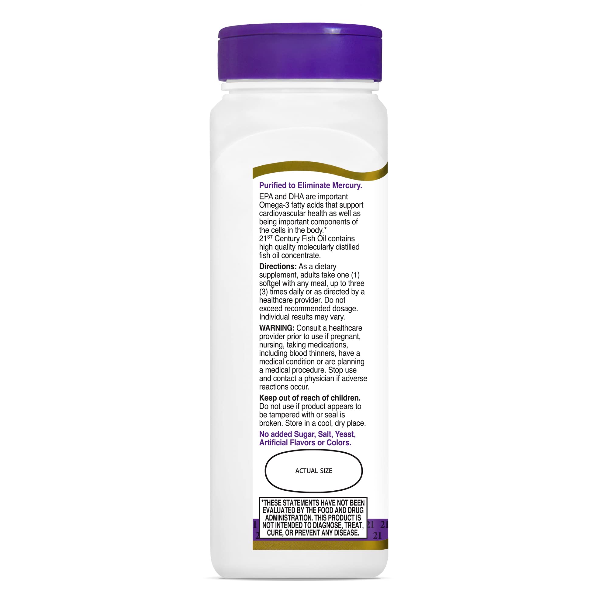 Foto 4 pulgar | Aceite de Pescado 21st Century Omega-3 90 Cápsulas - Venta Internacional