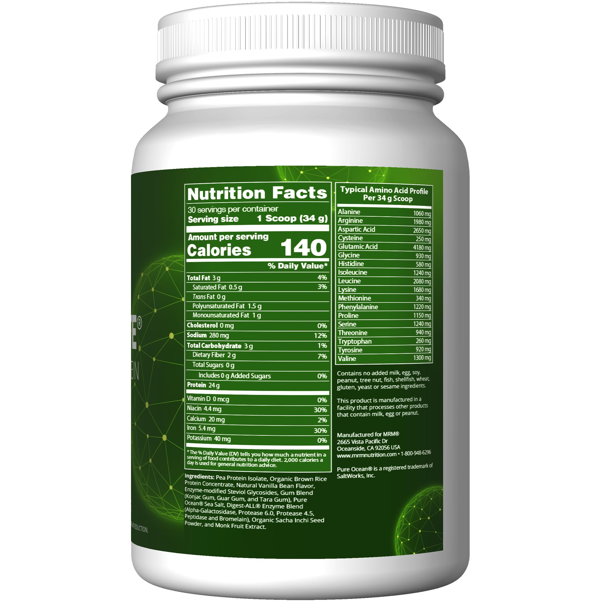 Foto 3 pulgar | Suplemento Performance Protein Mrm Nutrition Veggie Elite Vainilla 720 gr - Venta Internacional