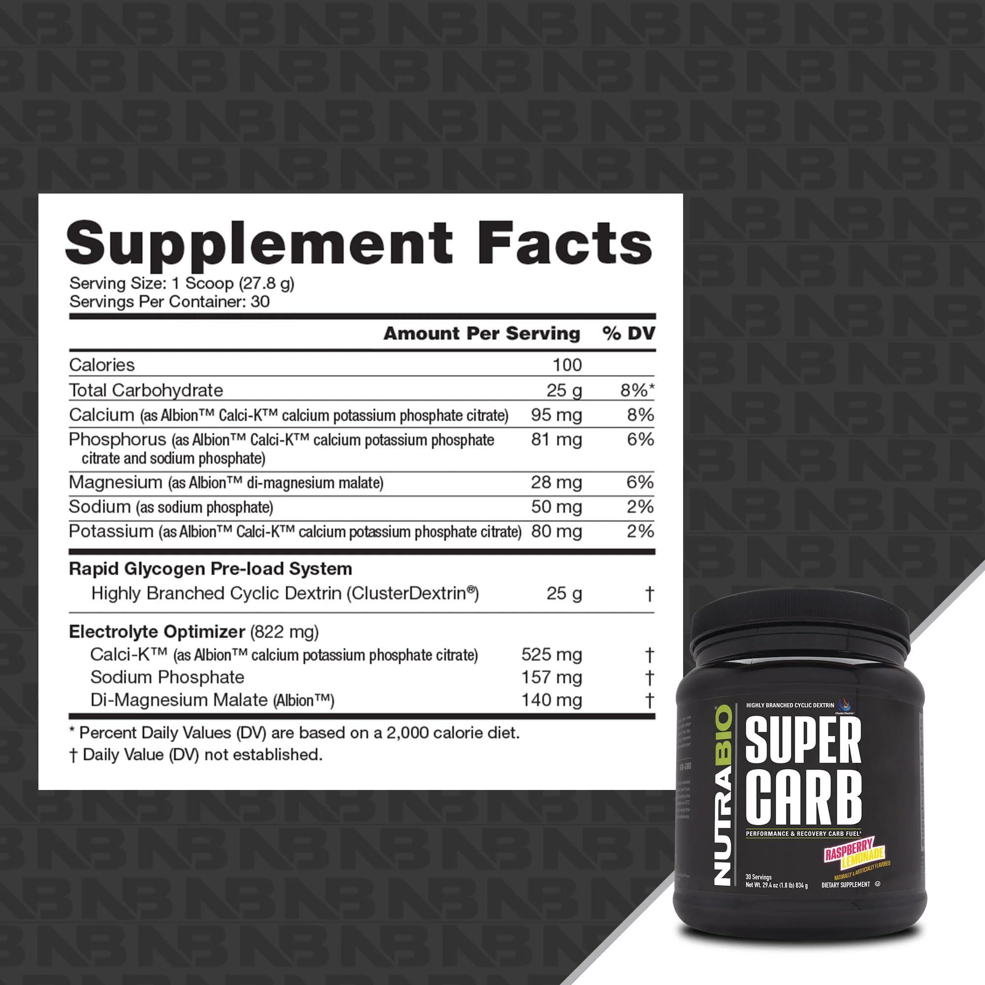 Foto 2 | Carbohidratos en Polvo Nutrabio Raspberry 30 Servicios - Venta Internacional