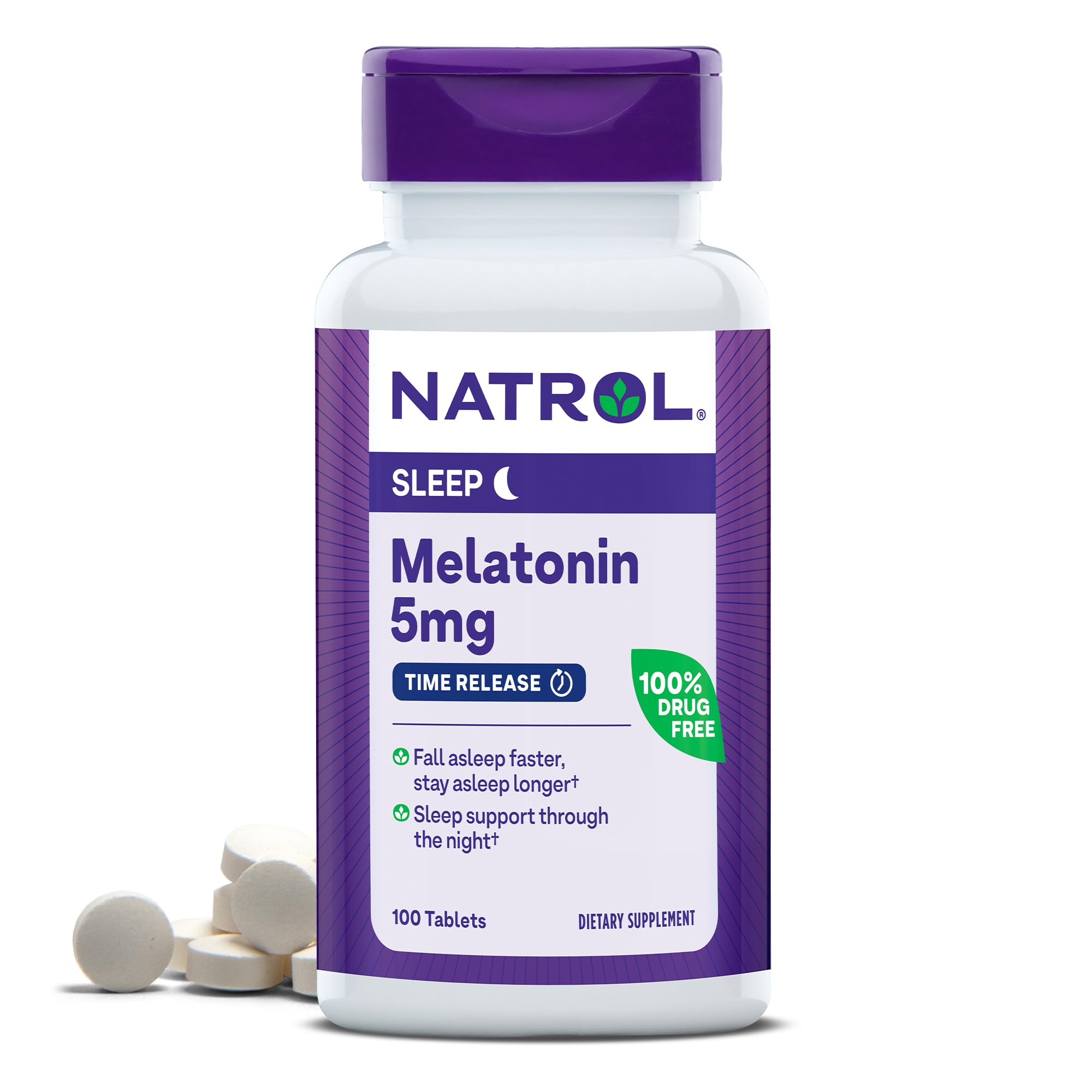 Foto 2 pulgar | Suplemento Natrol Melatonin 5 Mg Time Release 100 Comprimidos - Venta Internacional.