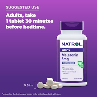 Foto 6 | Suplemento Natrol Melatonin 5 Mg Time Release 100 Comprimidos - Venta Internacional.
