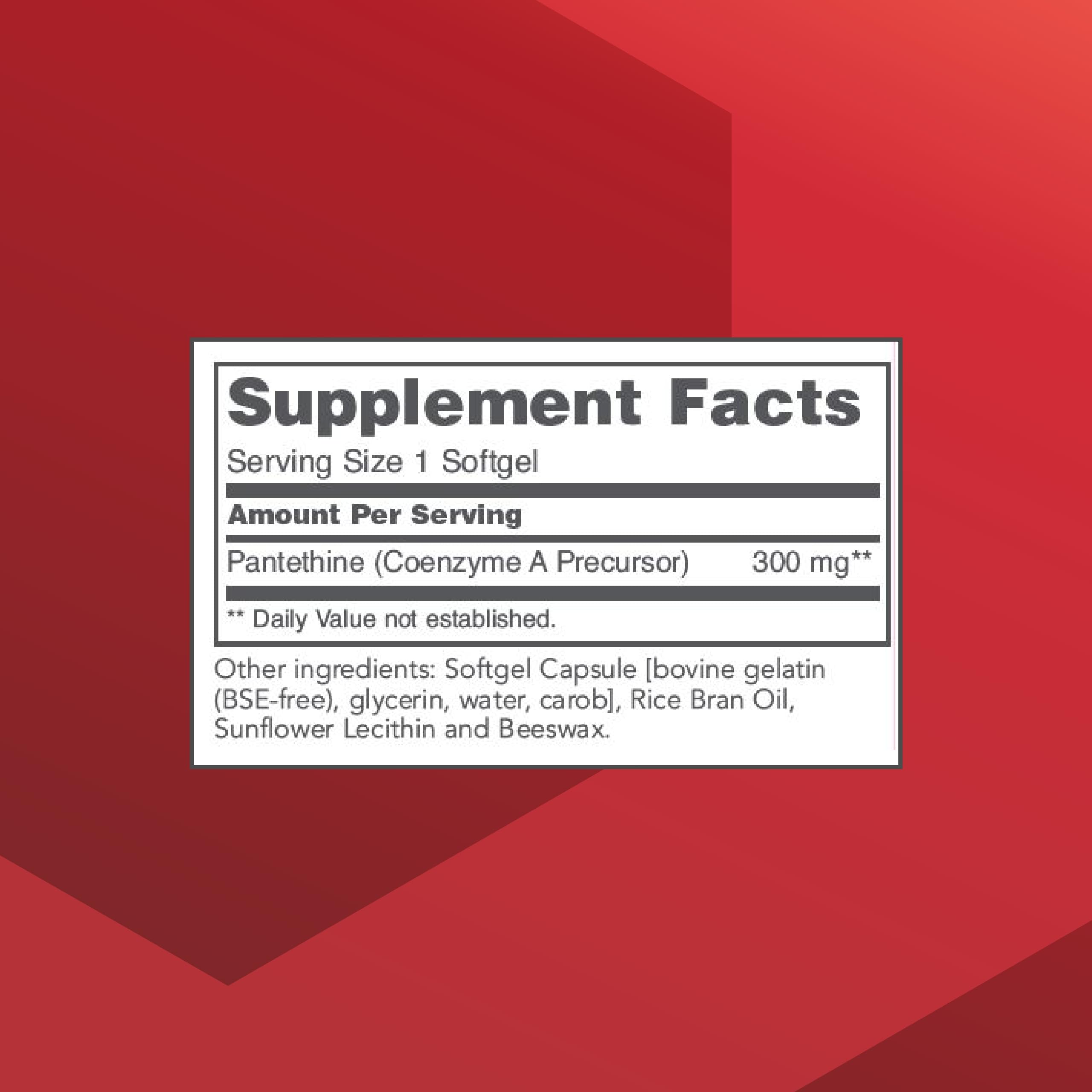 Foto 3 pulgar | Suplemento de Pantetina 300 mg 60 Cápsulas Blandas - Venta Internacional