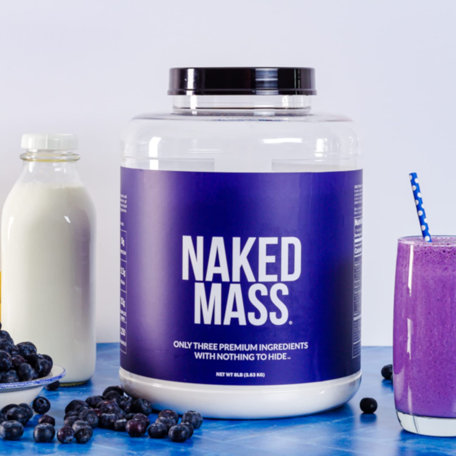 Foto 6 | Proteína En Polvo Para Ganar Peso Naked Mass  3 63 Kg  1250 Calorías - Venta Internacional.