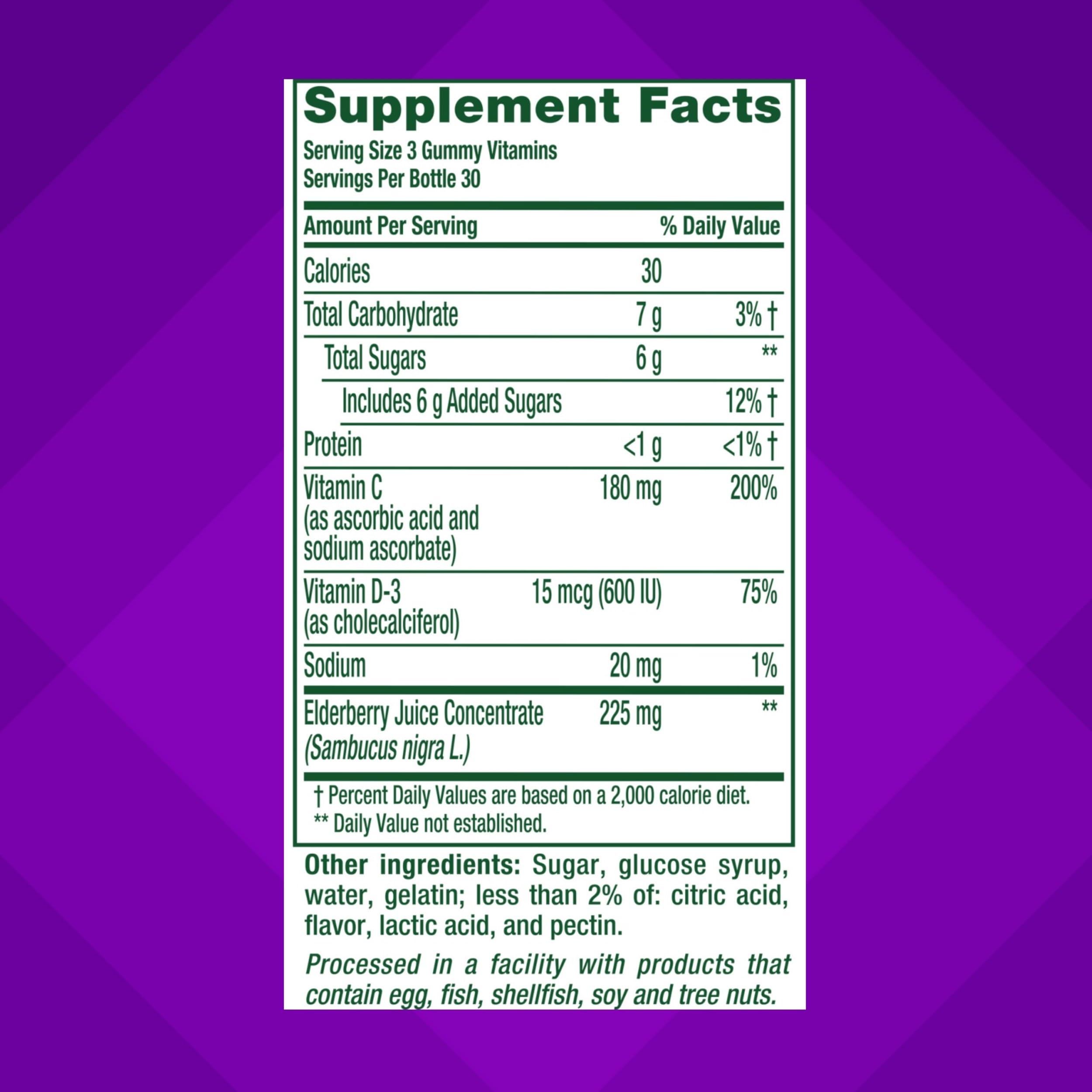 Foto 5 pulgar | Gomitas Vitafusion De Saúco  90 Unidades  Con Vitaminas C Y D - Venta Internacional.
