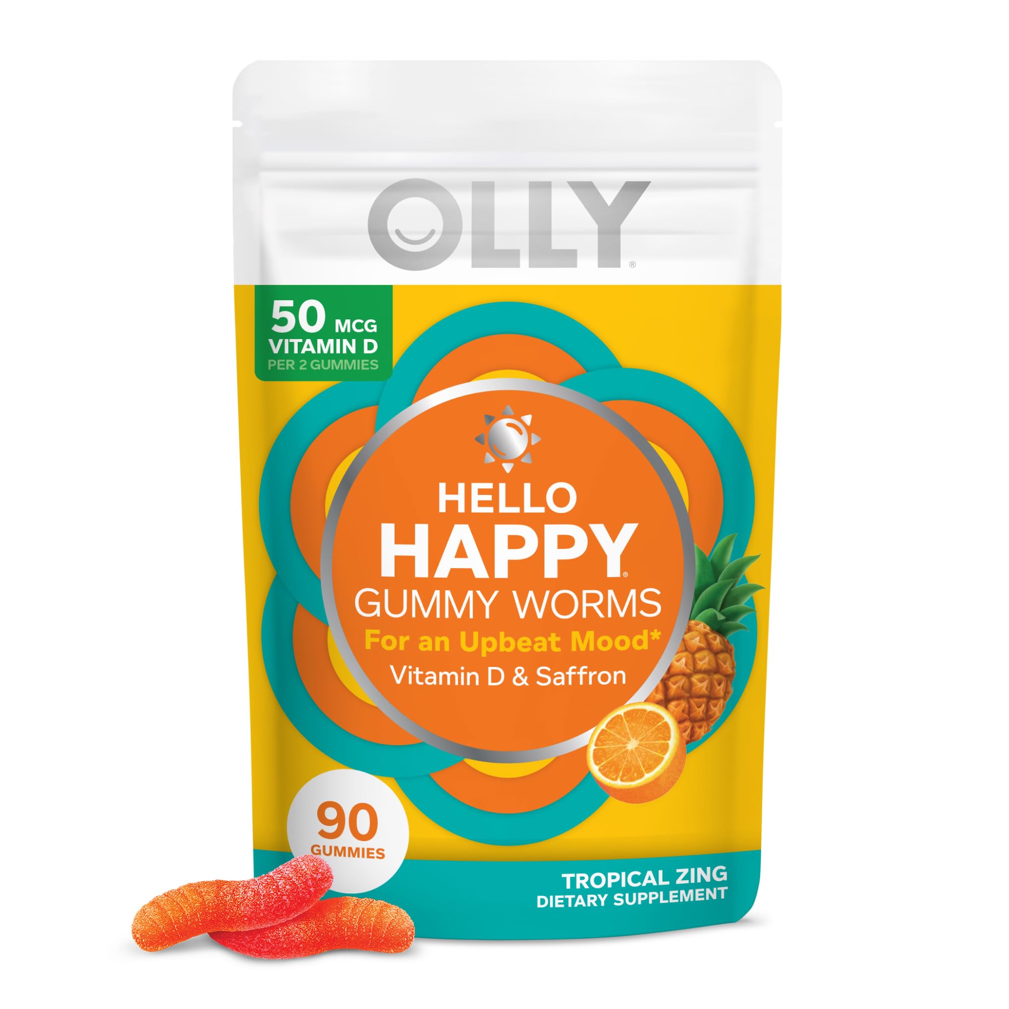 Foto 2 pulgar | Suplemento Olly Hello Happy Gummy Worms Mood Balance  90 Unidades - Venta Internacional.