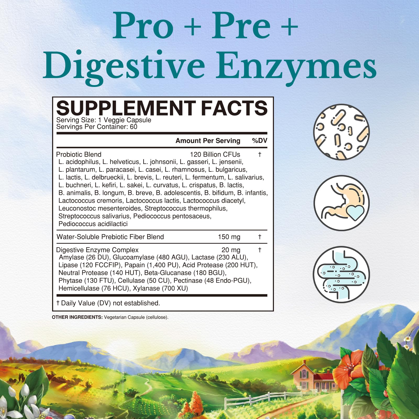 Foto 3 pulgar | Probiotics Vitalitown 120 Mil Millones De Ufc  36 Cepas Veganas  60 Cápsulas - Venta Internacional.