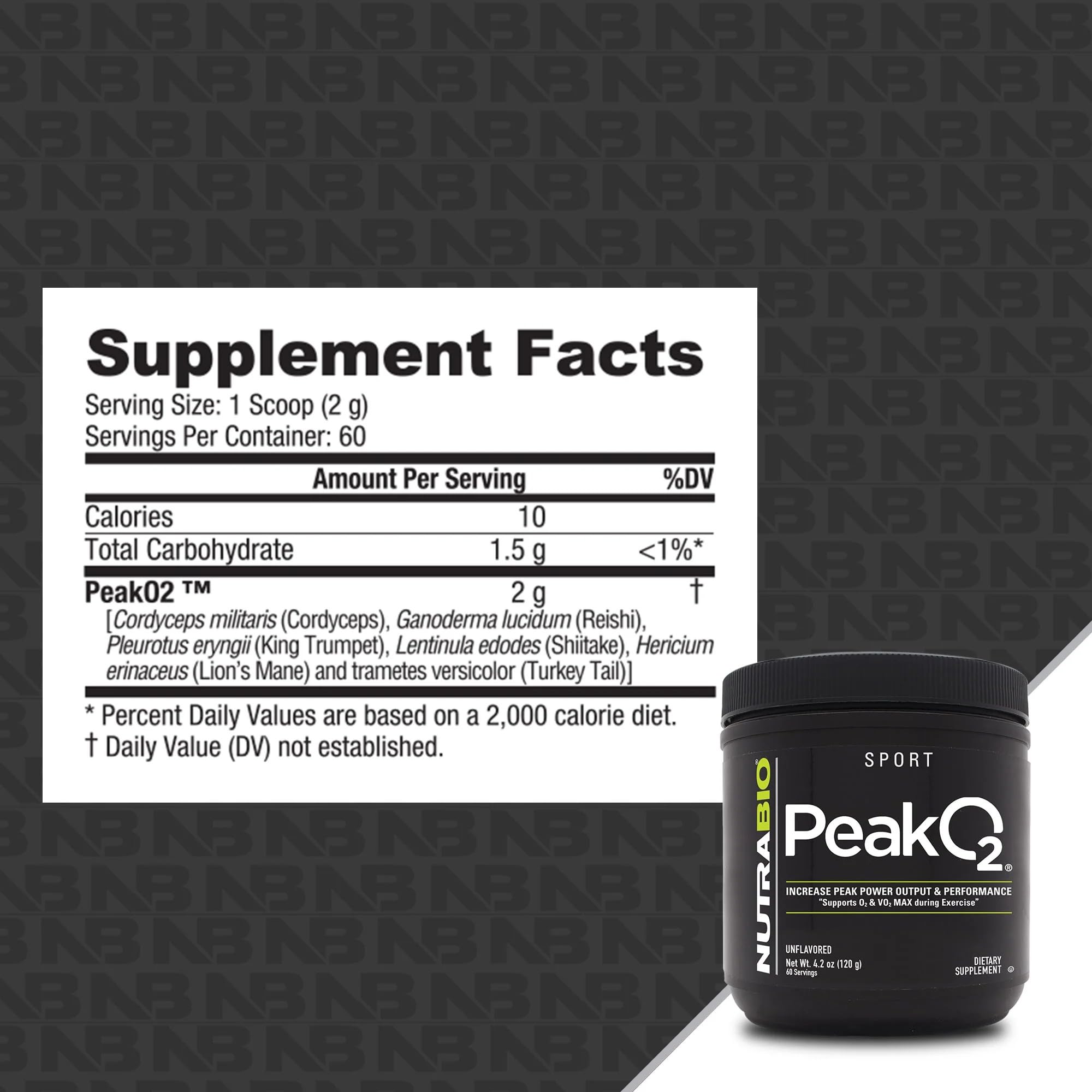 Foto 3 pulgar | Suplemento Alimenticio Nutrabio Peak O2 Sin Sabor 120 g - Venta Internacional