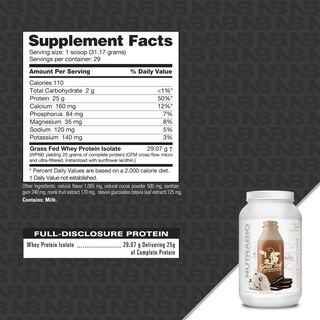 Foto 2 | Proteína En Polvo Nutrabio Grass Fed Whey Isolate 2.2 Kg - Venta Internacional.