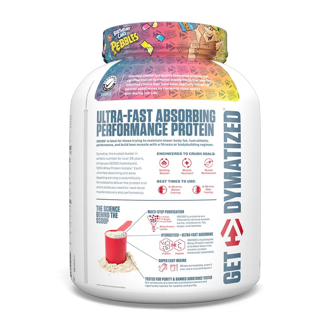 Foto 4 pulgar | Tarta De Cumpleaños Con Aislamiento De Suero Dymatize Iso100 De Proteína En Polvo  2 27 Kg - Venta Internacional.