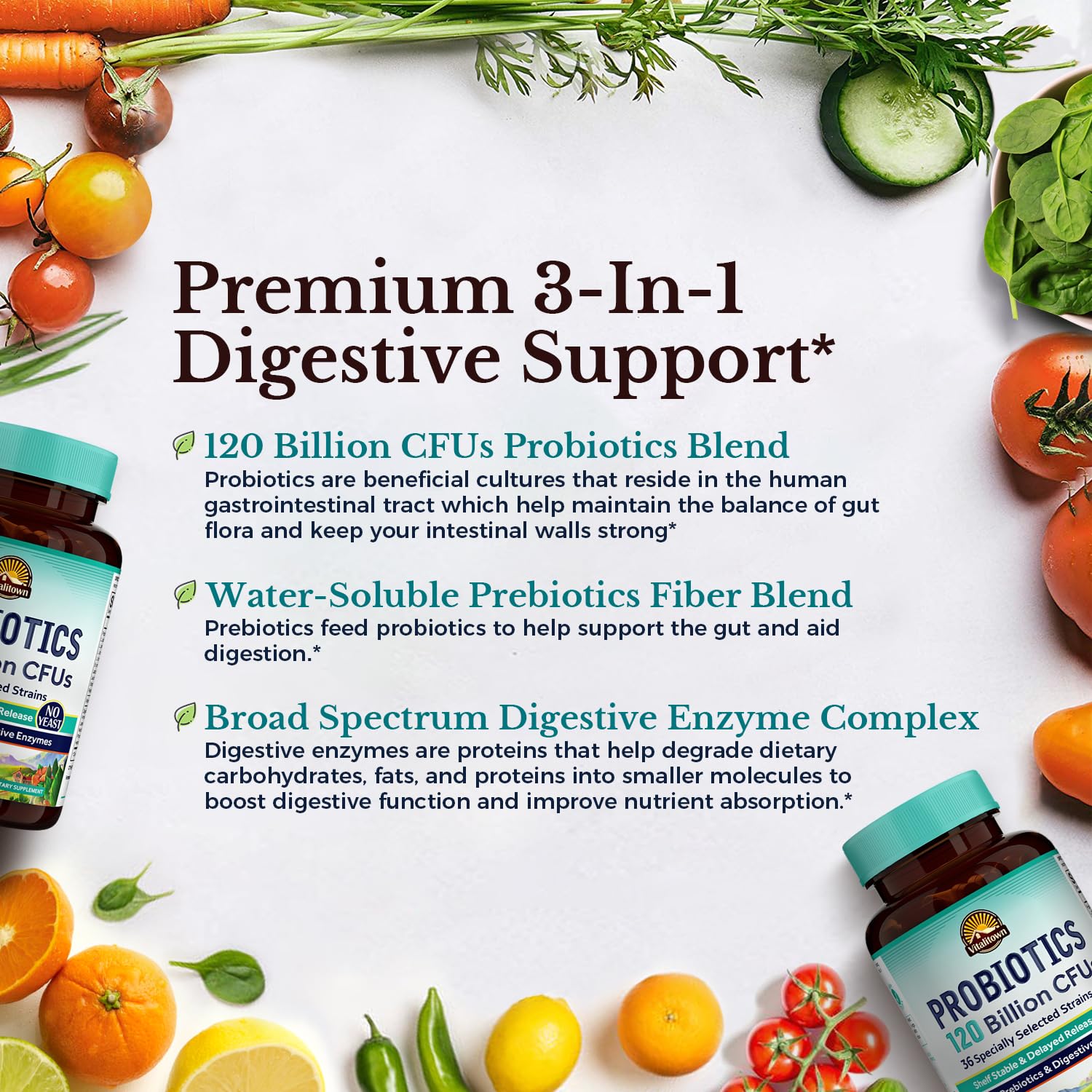 Foto 4 pulgar | Probiotics Vitalitown 120 Mil Millones De Ufc  36 Cepas Veganas  60 Cápsulas - Venta Internacional.