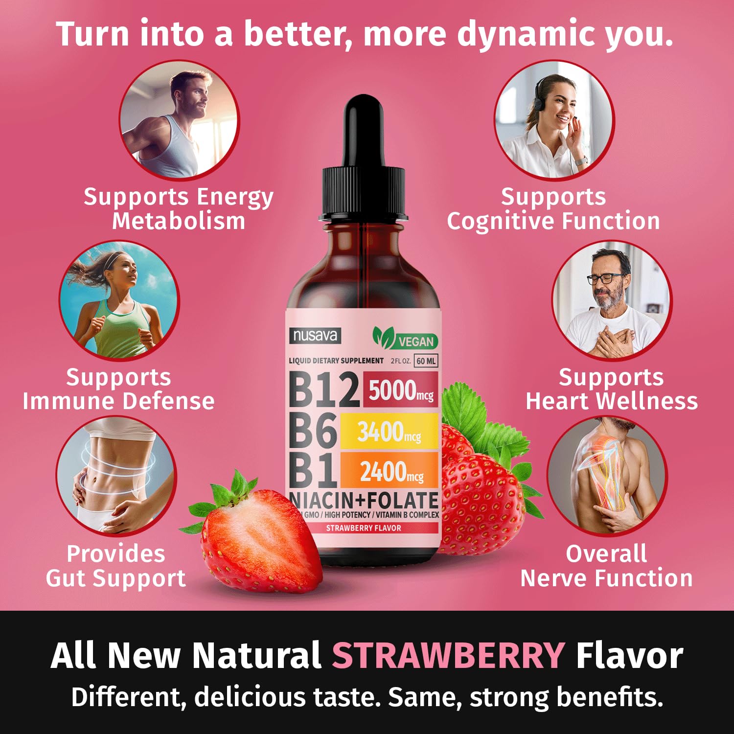 Foto 3 pulgar | (paquete De 2) Gotas Líquidas De Vitamina B12 Y B6 Nusava 5000 Mcg 80 Ml - Venta Internacional.