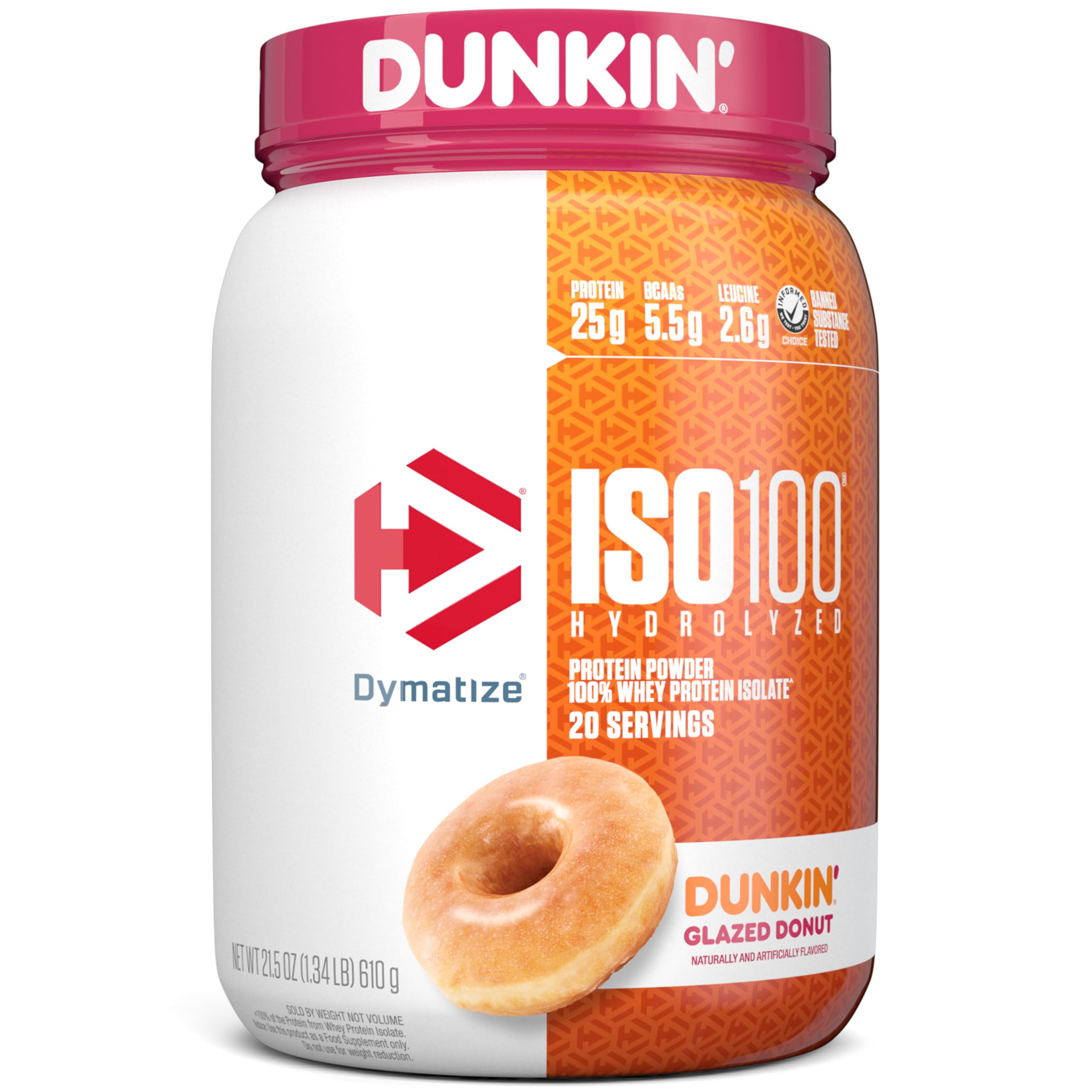 Foto 2 pulgar | Proteína De Suero En Polvo Dymatize X Dunkin' Glazed Donut Iso100 - Venta Internacional.