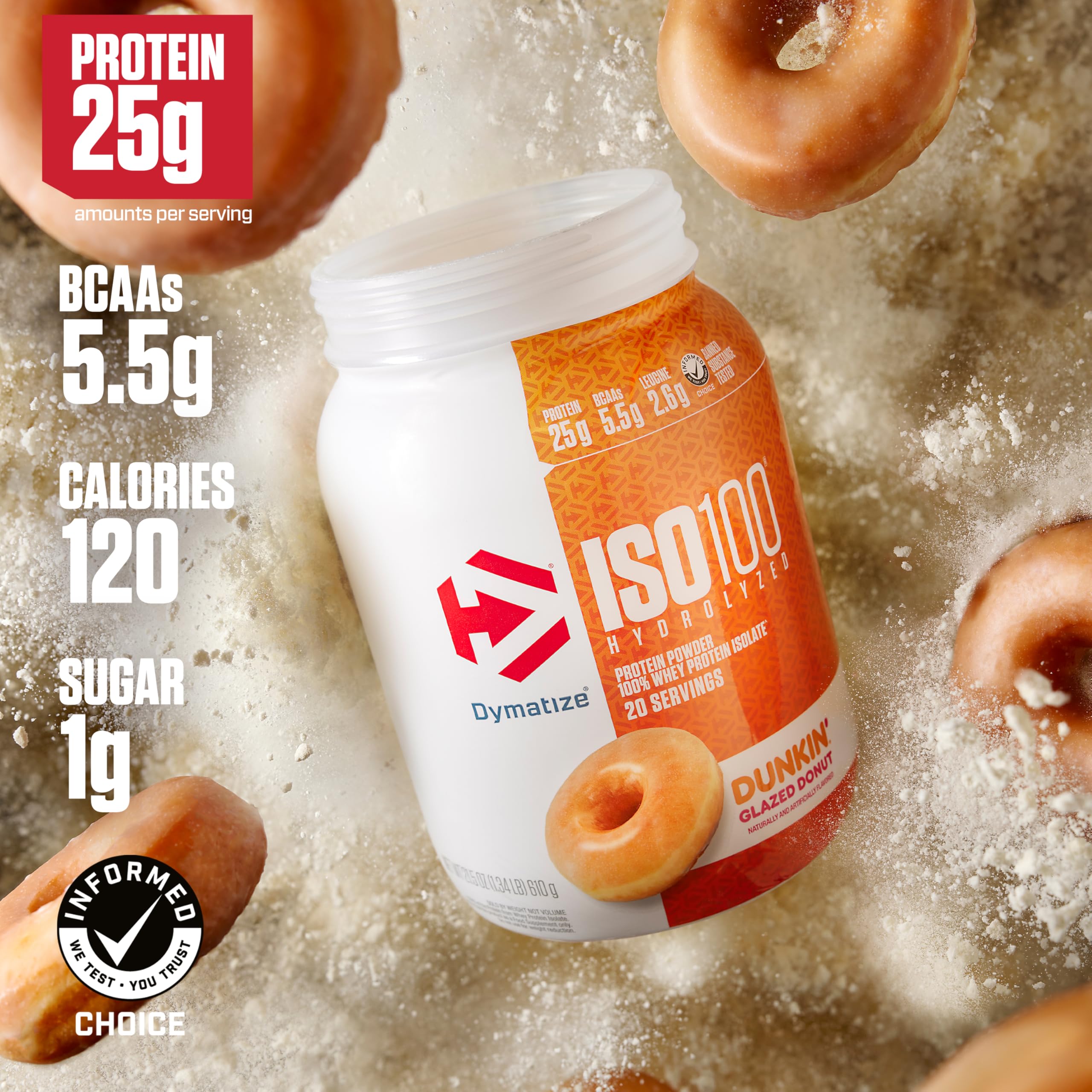Foto 4 pulgar | Proteína De Suero En Polvo Dymatize X Dunkin' Glazed Donut Iso100 - Venta Internacional.