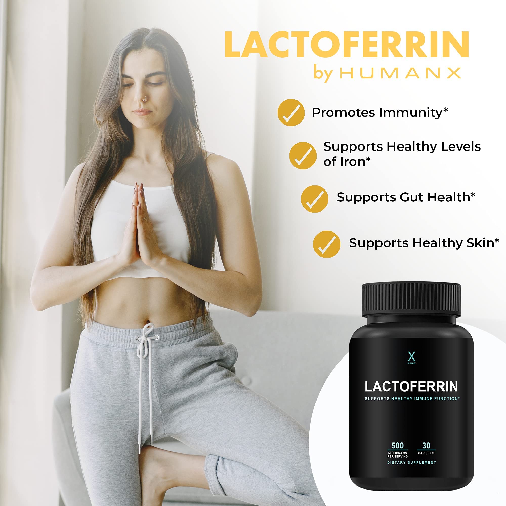 Foto 4 pulgar | El Suplemento De 500 Mg De Lactoferrina Humanx Apoya Una Inmunidad Saludable - Venta Internacional.