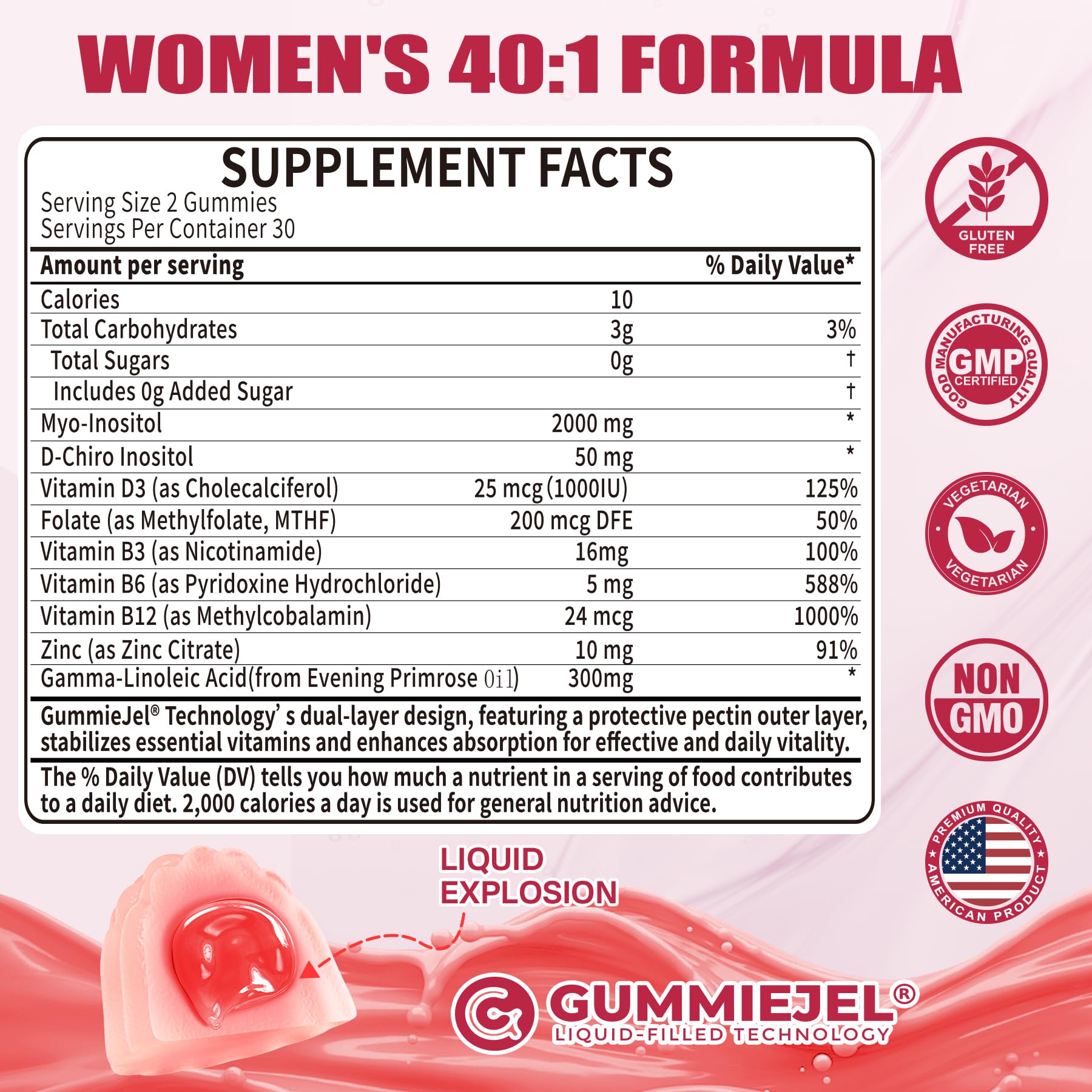 Foto 3 pulgar | Gomitas Nextdia Inositol 2000 Mg Y D-chiro Inositol 50 Mg - Venta Internacional.